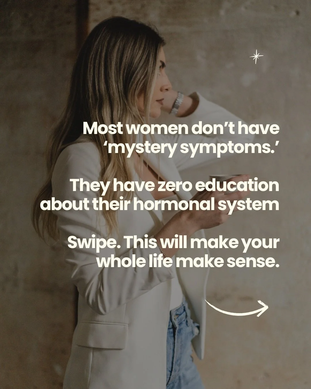 Most women are walking around thinking they&rsquo;re &ldquo;emotional,&rdquo; &ldquo;reactive,&rdquo; &ldquo;bloated,&rdquo; or &ldquo;sensitive&rdquo;&hellip;

when really, they were never taught how their hormonal system actually works.

You&rsquo;