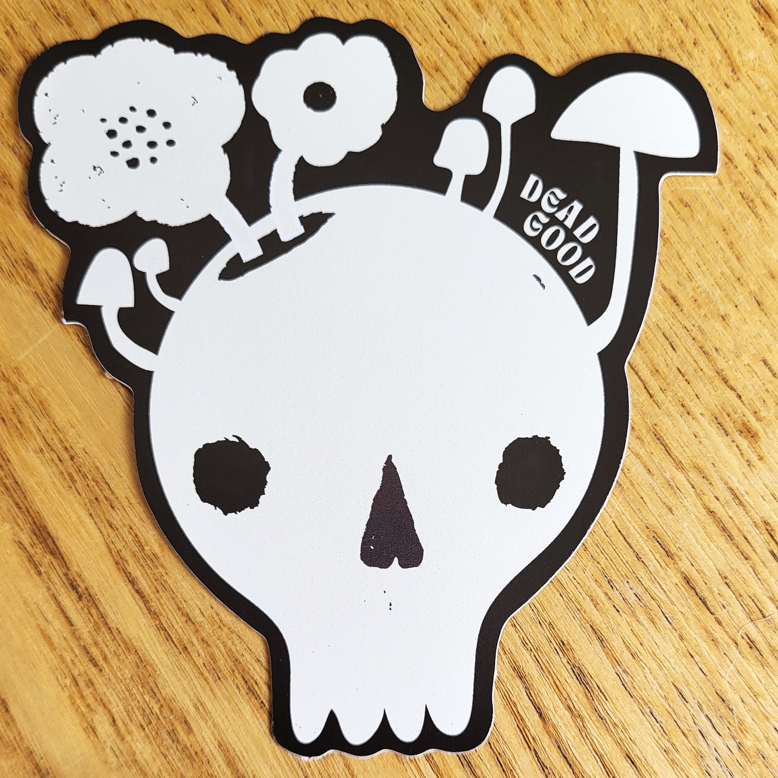 Colourful eco stickers, death merch, merchandise, sticker, compostable, no plastic, plastic-free, I live I die, memento mori, memento vivere, dead good, get mortal, limited edition