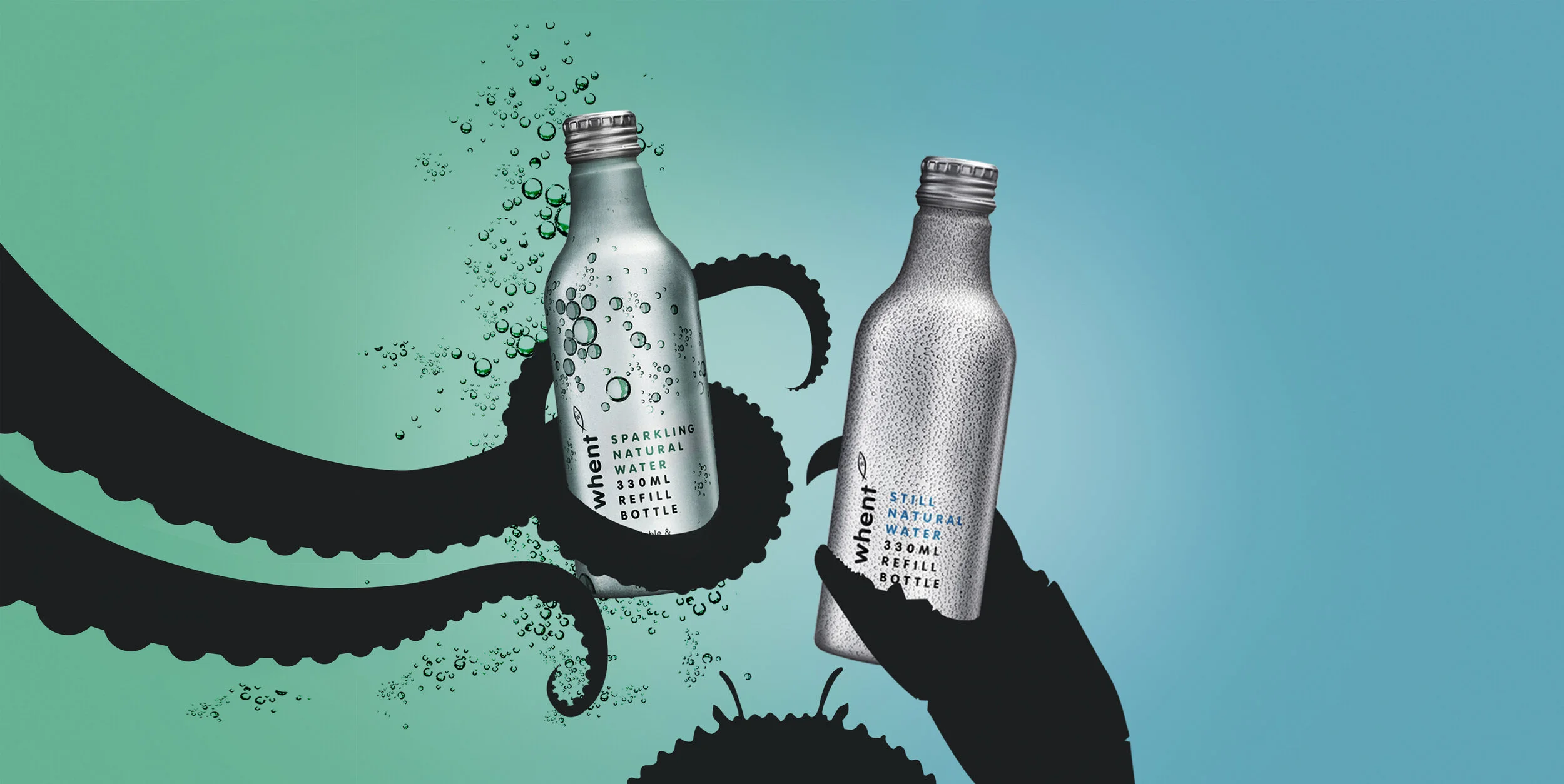 Aluminium bottles of natural water — THE WHENT NZ