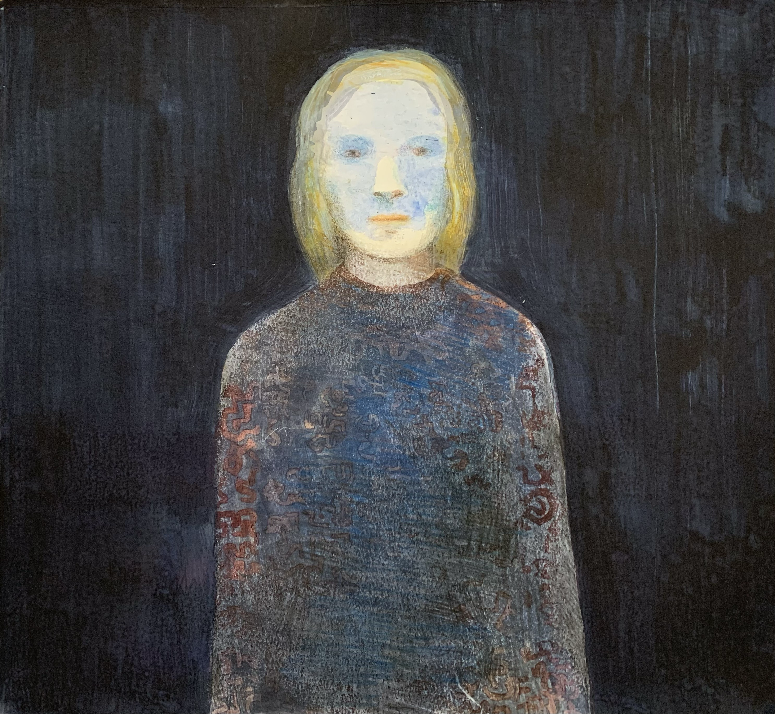 Shaman 6. (2026). 29cm x 28.cm oil crayon, water colour and pencil on paper