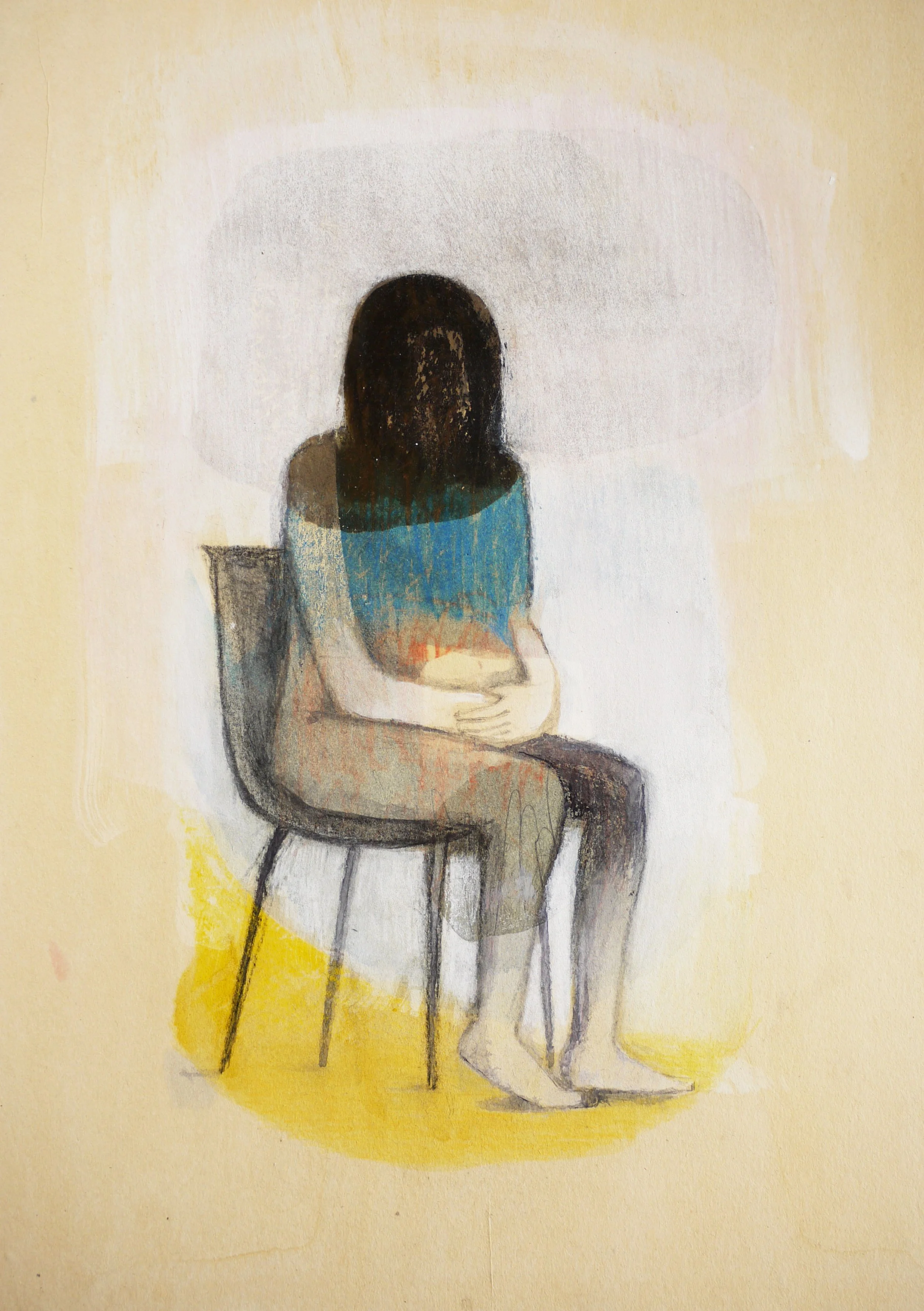 Untitled (2020). 29.7 x 42. Oil crayon, water colour and pencil on paper