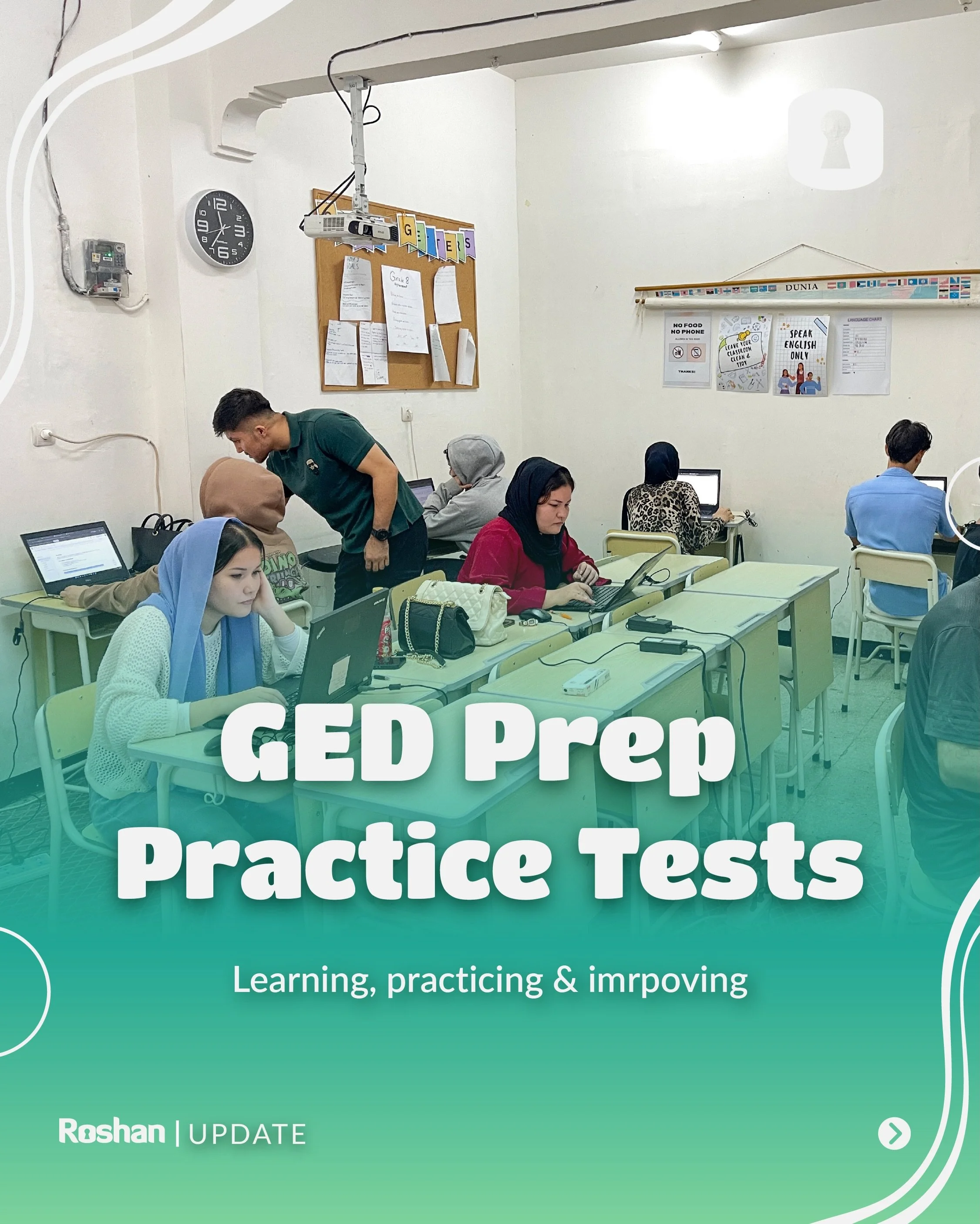 At Roshan, our students recently took part in GED practice tests. 📘✍️ These practice tests aren&rsquo;t just about measuring progress but also about identifying strengths 💡 and understanding where more support is needed. 🤝

Through each question, 