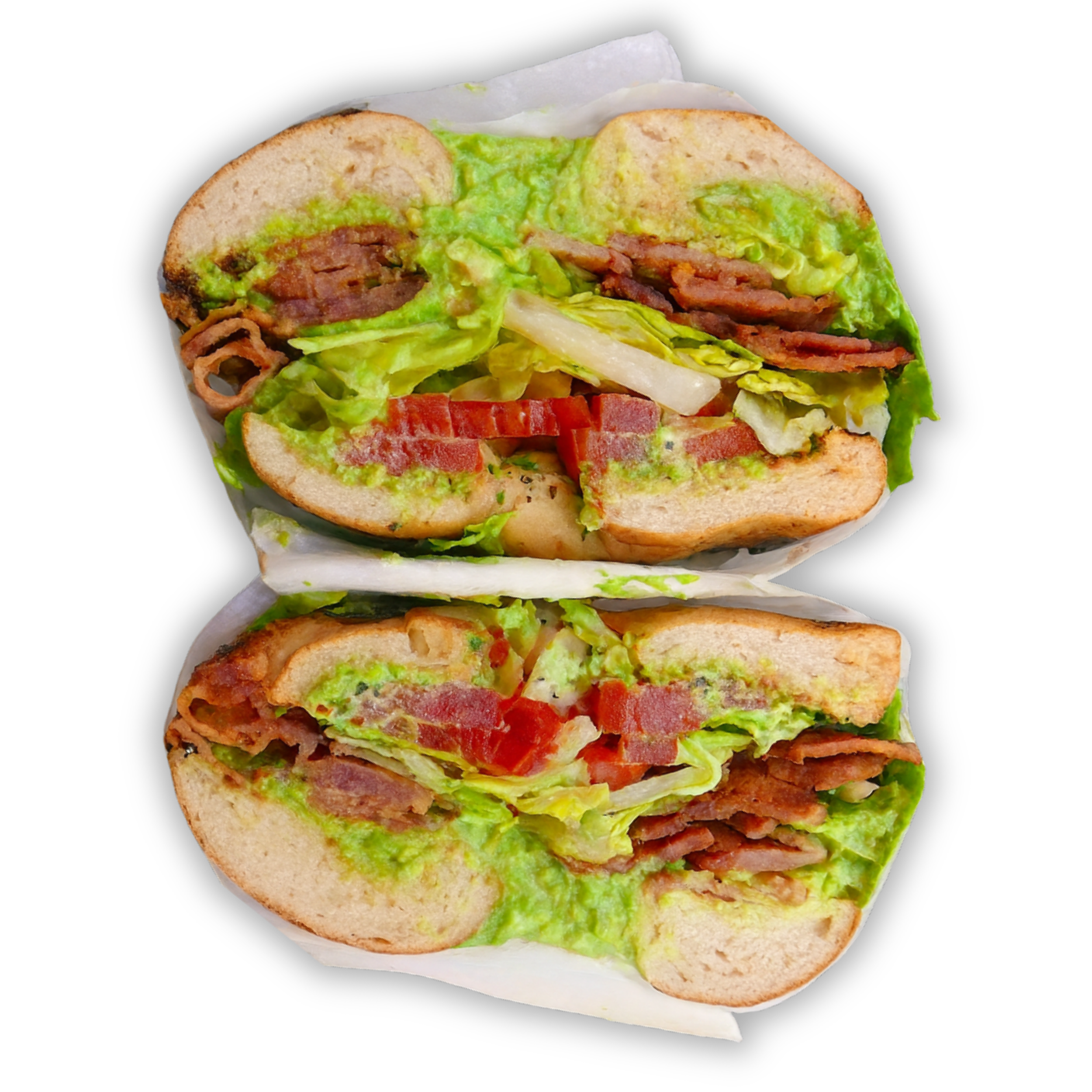 Bacon, lettuce, turkey, avocado sandwich