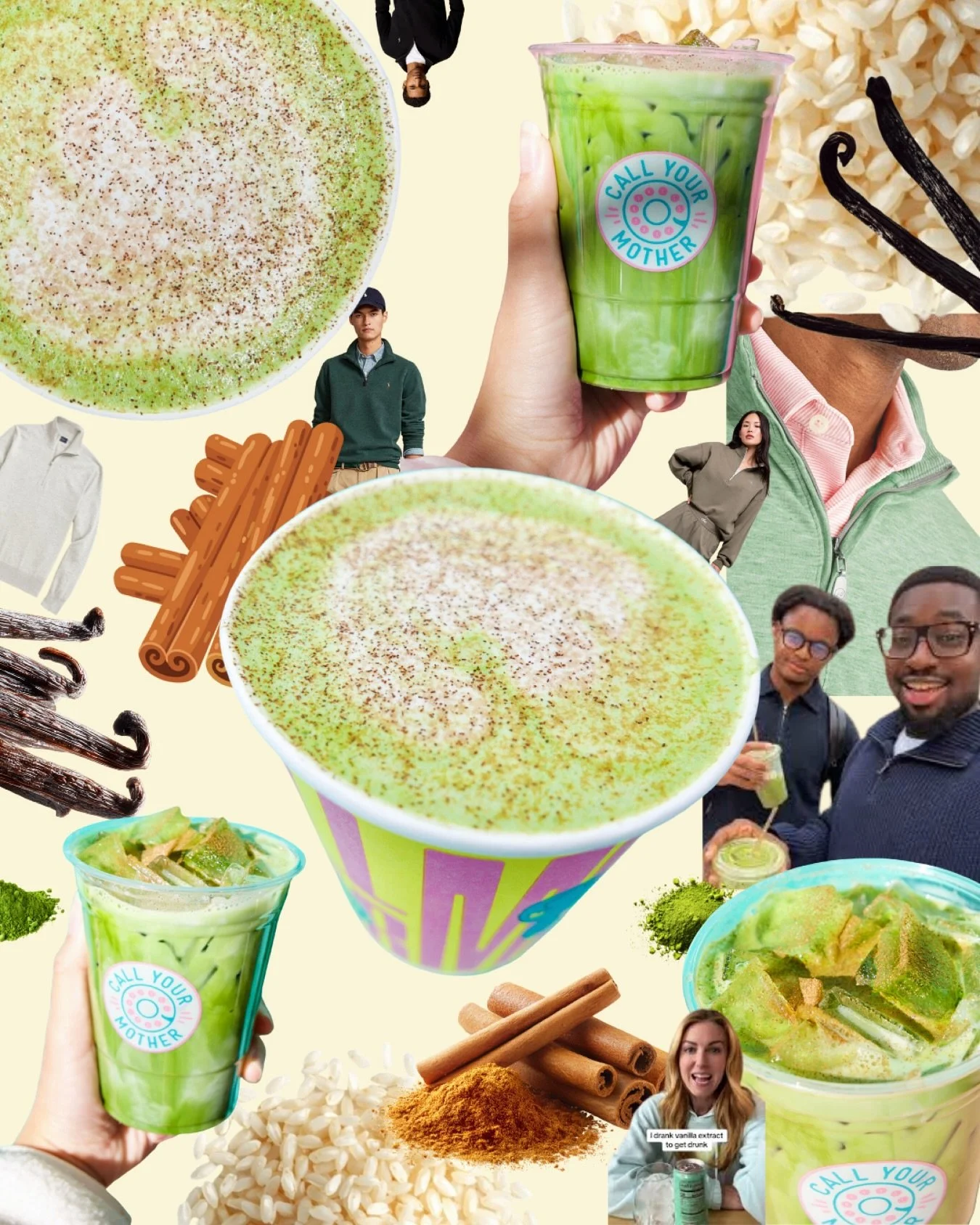 Need a little L-THEANINE in your life, little buddy? Come through for a cinnamon-y, vanilla-y 🐸HORCHATA MATCHA🐸. Hot or iced. 🍵🐢🦖🐛🦎🦜🐊🐲🛶🪲🍵 #horchata #matcha #quarterzipseason