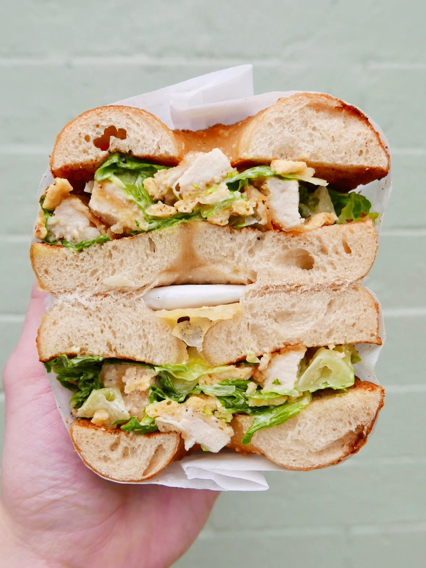 👑LIVE👑 from the test kitchen: your #flavorite chicken #caesarsalad, bagel-ified. Do we miss the #DONCESAR or nah? 👀👀👀