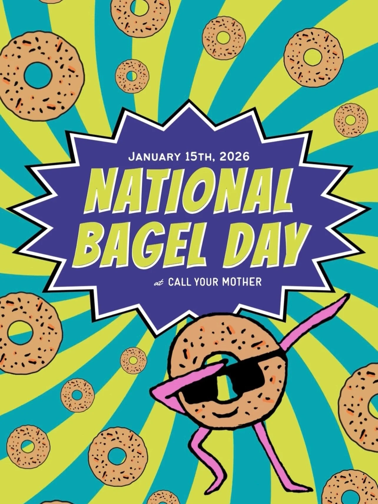 COME THROUGH TOMORROW IF YOU F*#?!#&yen;%! LOVE #WINNING. IT&rsquo;S NATIONAL BAGEL DAY. SCRATCH-OFF TICKETS ARE FREE .99 AND EVERYONE WINS!!!!! SWIPE TO PEEP THE PRIZES. #nationalbagelday #getyourswagup #getyourbagelsup