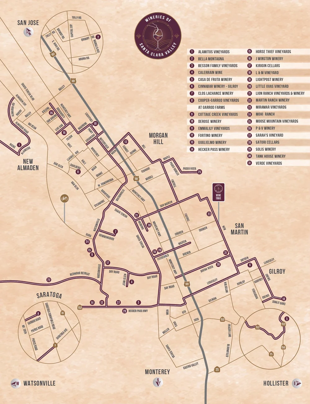 Wine Map — Wineries of Santa Clara Valley