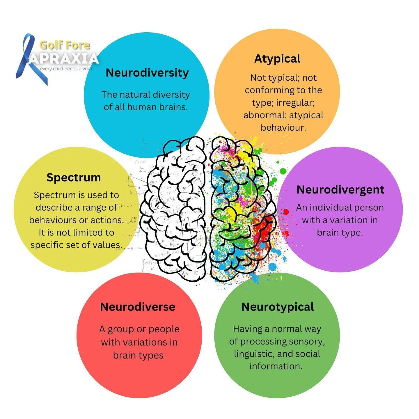 We all know what Diversity means. 

Being part of this amazing world opens our eyes to so many different terms, sometimes overwhelming. 

Here are some terms and definitions to help understand this world a little better 🫶🏼

#golfforeapraxia #apraxi