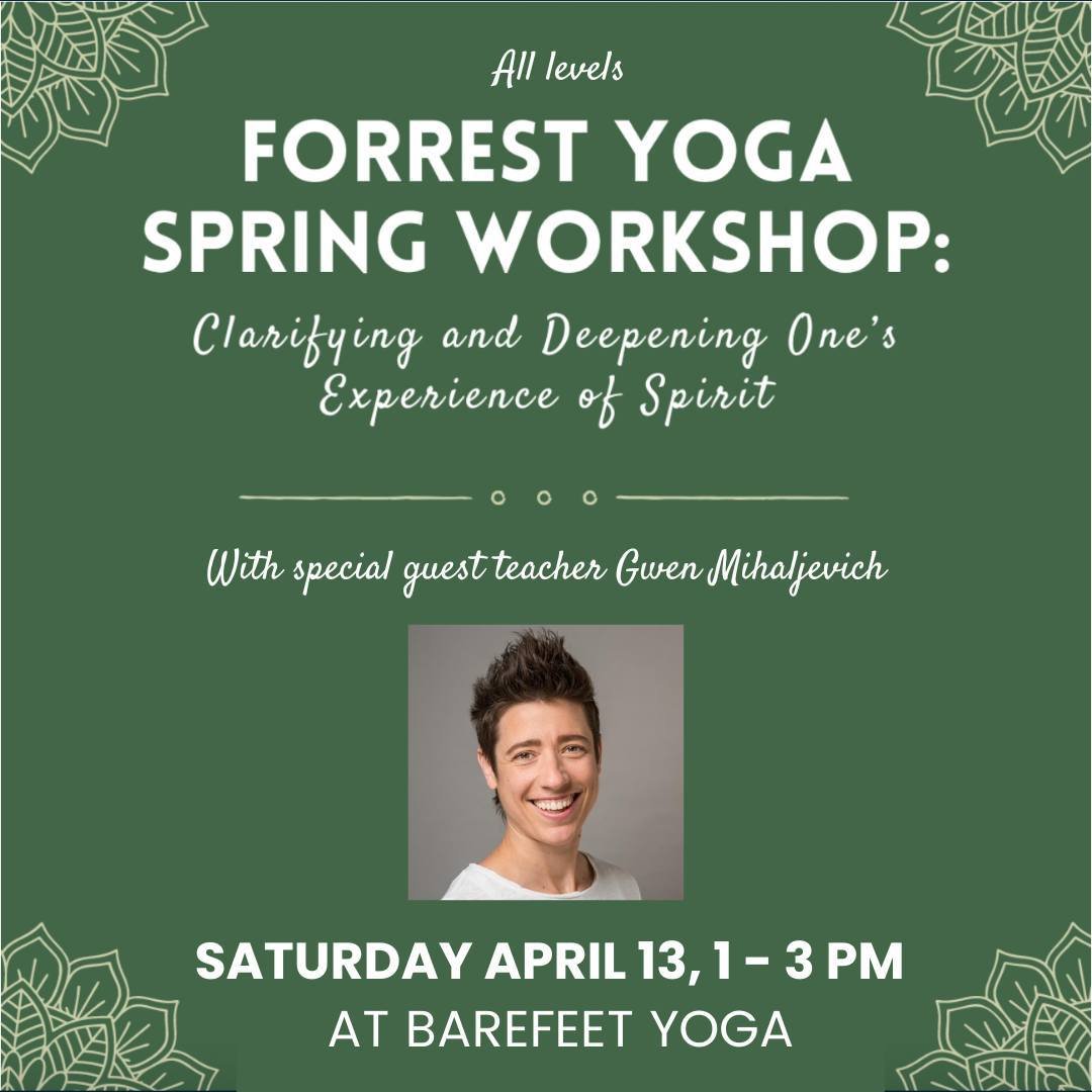 This weekend, join special guest teacher Gwen Mihaljevich for a deep dive into Forrest Yoga.⁠
⁠
This workshop will explore our incredibly powerful connection to our own bodies and breath, helping you to advance your practice physically, mentally and 