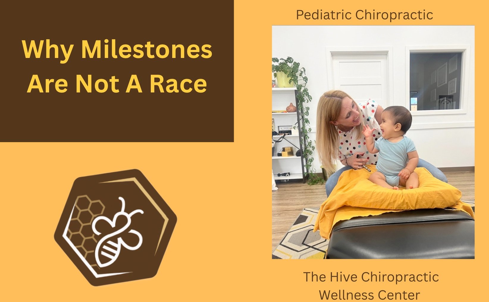 Baby getting adjusted while smiling at pediatric chiropractor