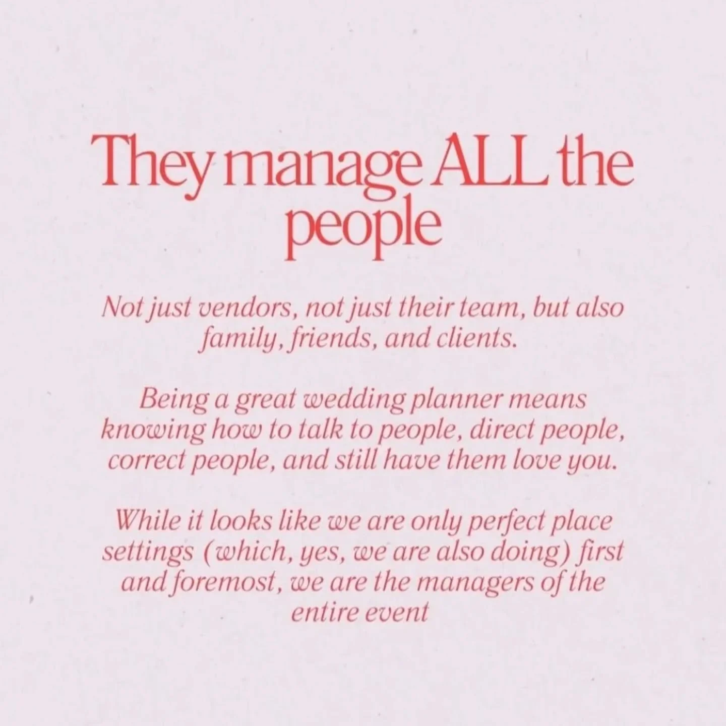 Trust us, you want experienced and knowledgeable wedding planners on your team. Here&rsquo;s a little fun fact you may not even realize we handle for you&hellip;among so many other things! 👆🏼

With over 30 years in business, our planners bring the 