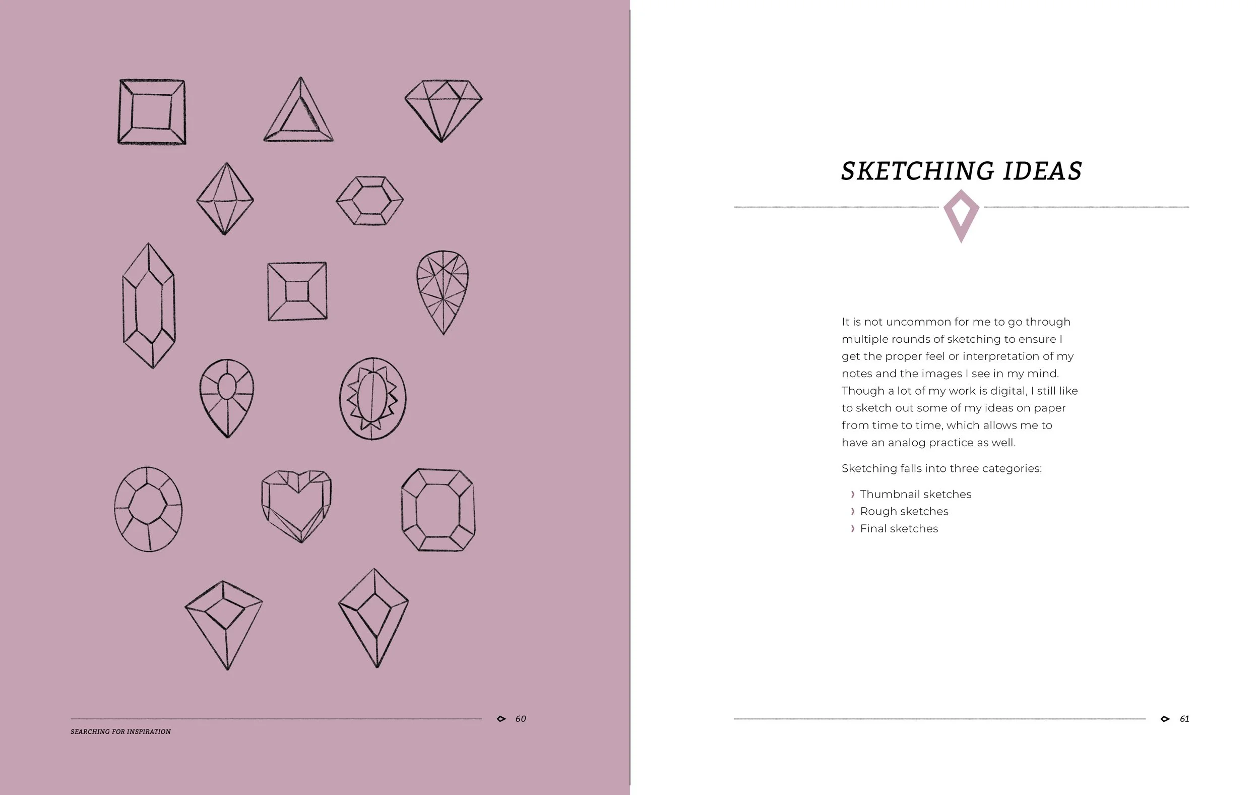 Sketching Ideas Spread from Treasure Found: An Art Journey