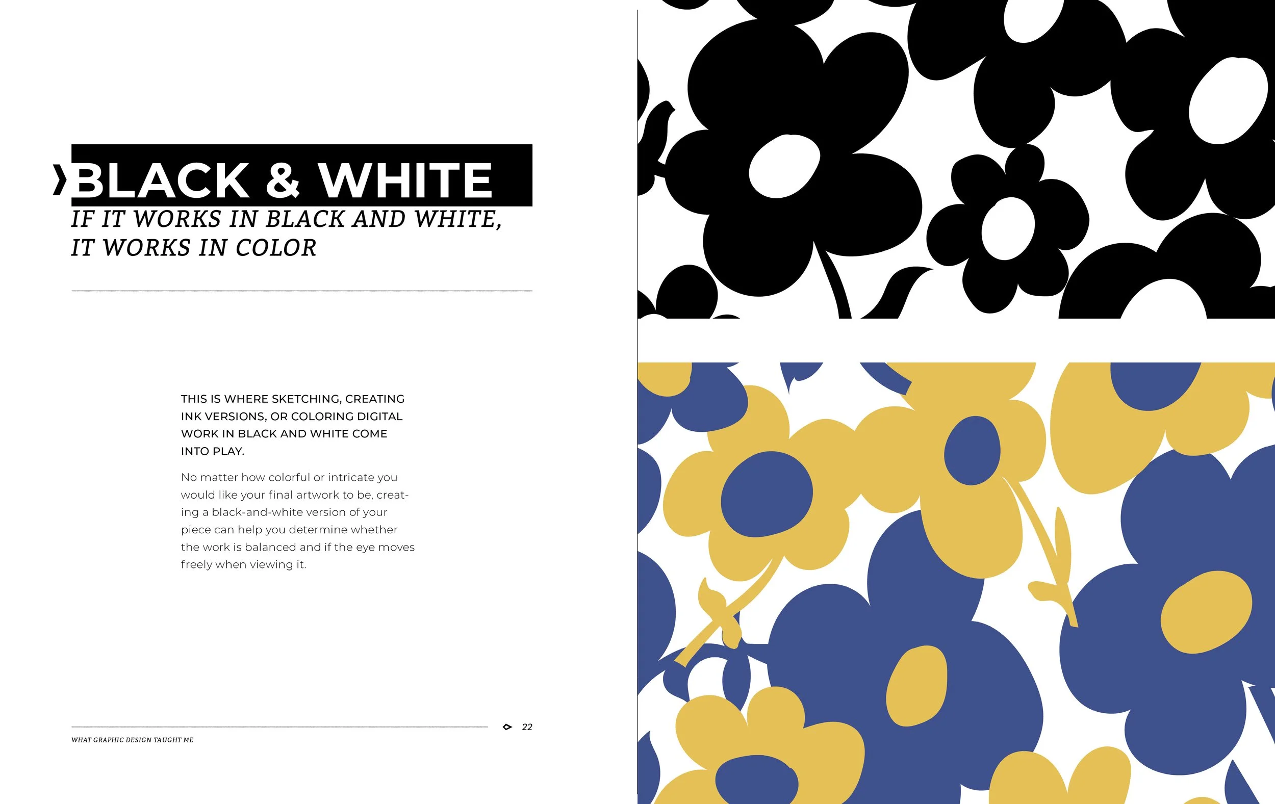 Black & White Spread from Treasure Found: An Art Journey