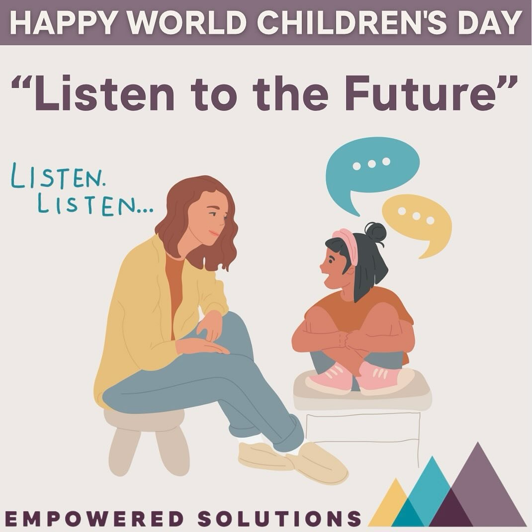 👧World Children&rsquo;s Day👦

👉 2024 Theme&mdash; Listen to the Future 💬💫

Today, we celebrate children everywhere 🌍👫 and their unique voices🗣, dreams💭, and ideas💡

Let&rsquo;s take a moment to truly L I S T E N 🧡&mdash;because their persp