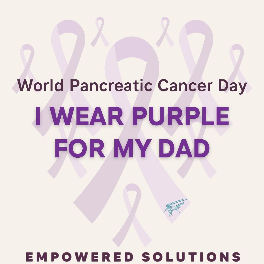 💜Pancreatic Cancer Day:
I wear purple for my dad 💜

My dad was my greatest teacher. He taught me the value of hard work, the importance of giving unconditionally, and the responsibility to make a difference daily. These lessons shaped who I am and 