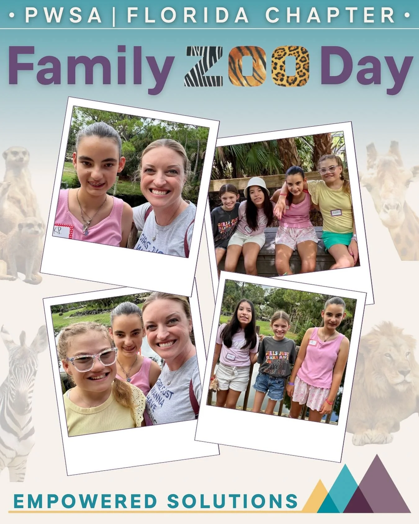 ✨PWS Family Zoo Day✨

Huge thank you to the PWSA FL Chapter, the sponsors, and board members for planning and organizing such a fun day at the @brevardzoo for our PWS community.🦓

It was amazing to spend time with some of the incredible families we 