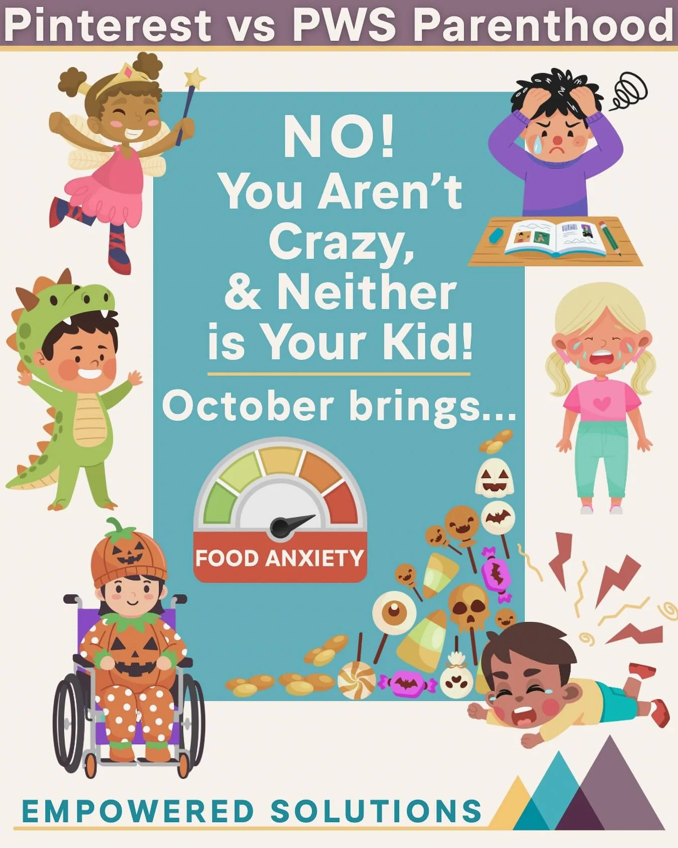🎃Pinterest vs. PWS Parenthood😩
October brings excitement for many—but for families navigating Prader-Willi syndrome (PWS) and other metabolic disorders, it also brings a different kind of anxious anticipation.
Between costume parades, candy