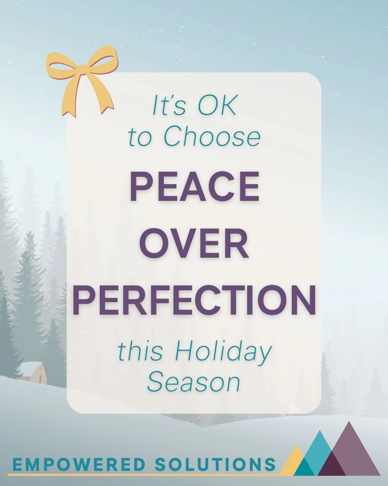 🤍 For those who need to hear this &mdash; it is OK to choose peace over perfection this holiday season.

You do not have to attend every event.
You do not have to stay the whole time.
You do not have to explain or apologize for supporting your child