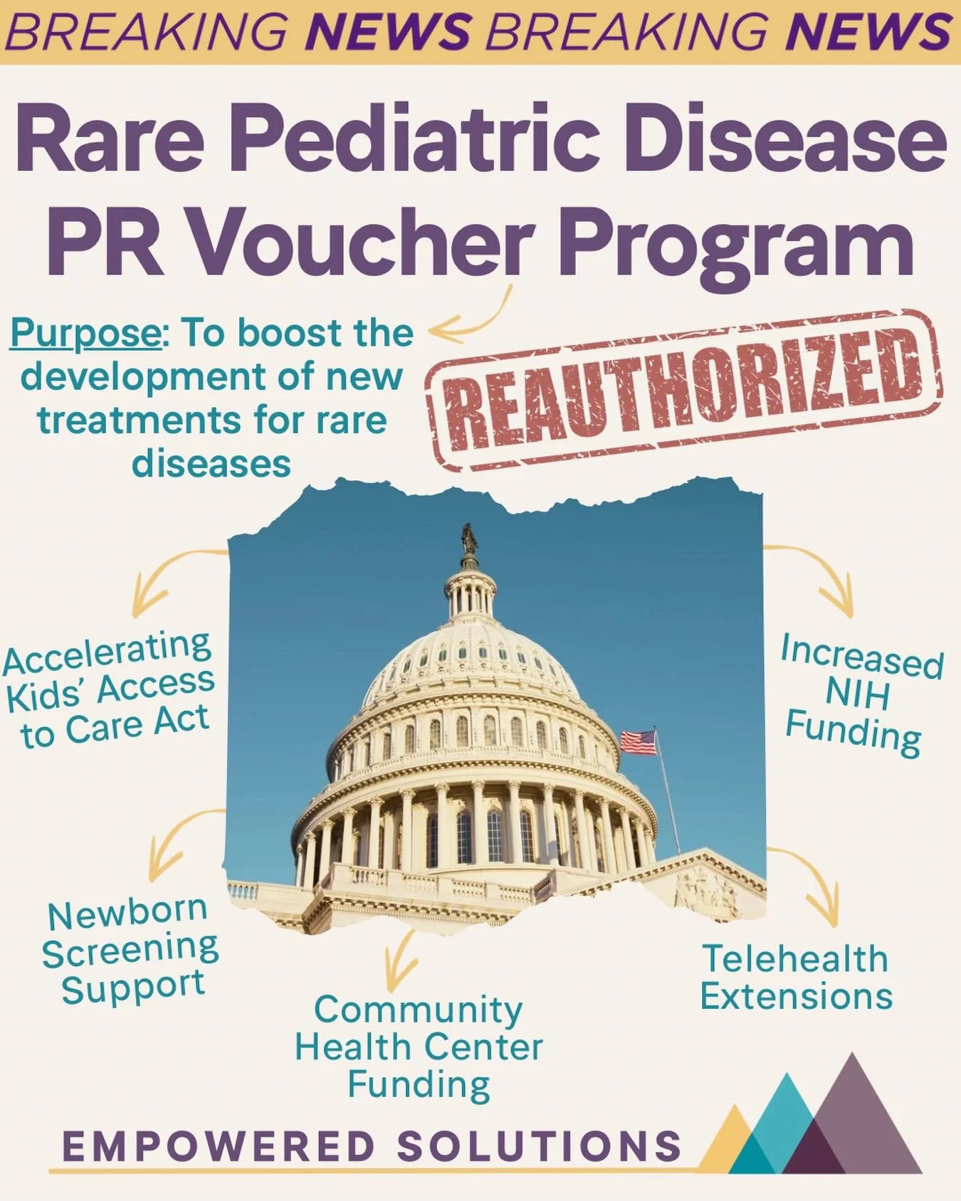 🚨 BREAKING NEWS 🚨

A major WIN for the rare disease community 🦓🤍🩶

Congress officially passed a five-year reauthorization of the Rare Pediatric Disease Priority Review Voucher (PRV) Program, a critical step forward in accelerating the developmen