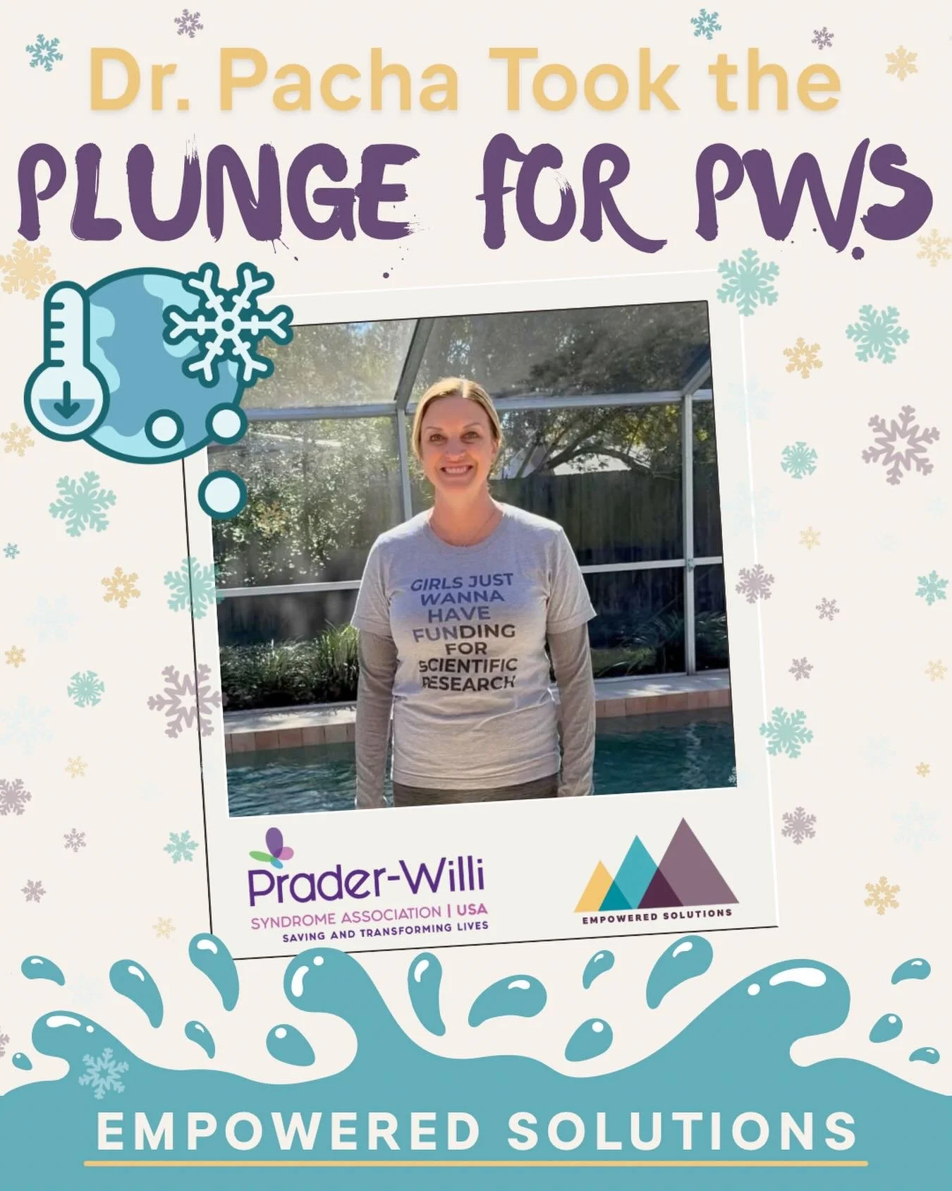 ❄️ Plunge for PWS ❄️

When winter weather refuses to let up, it&rsquo;s a powerful reminder that individuals living with Prader-Willi syndrome and their families don&rsquo;t get a break from the daily challenges they face. Even when conditions are to