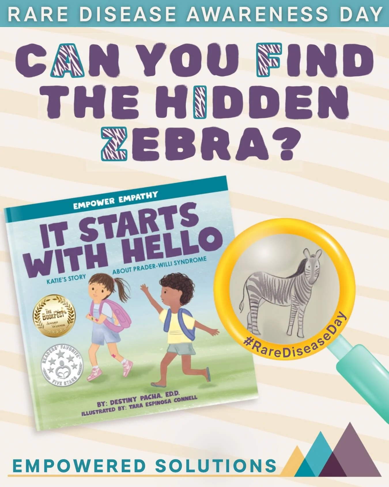 🦓 Rare Disease Day 🦓

Can you find the hidden zebra in Katie&rsquo;s Story? 🔍

🏥 In medicine, students are taught:
&ldquo;When you hear hoofbeats, think horses, not zebras.&rdquo;

So the zebra has become the symbol of Rare Disease Day because ra