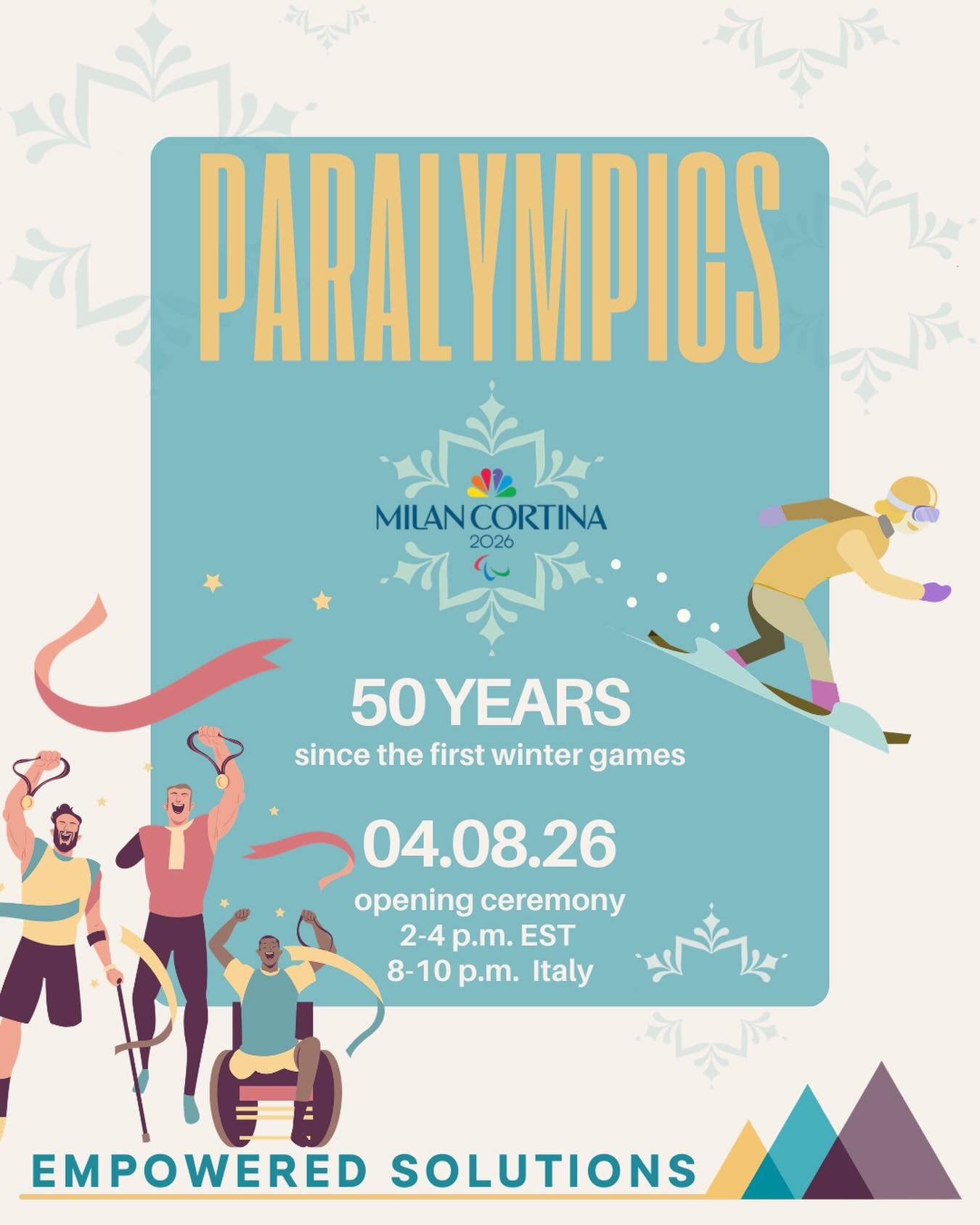 ❄️♿The 2026 Winter Paralympic Games are officially underway in Milan Cortina, Italy, marking 50 years since the first Winter Paralympics in 1976.

The first competitions began today with wheelchair curling, which starts early due to the round robin f