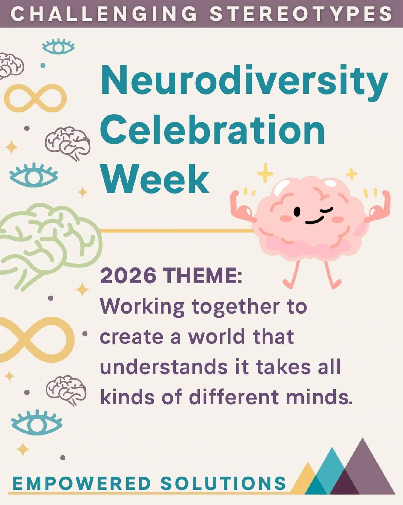 🧠It Takes ALL Kinds of Minds

♾ This Neurodiversity Celebration Week, we recognize that there is no one way to think, learn, or experience the world. Every mind brings value, perspective, and possibility.

The 2026 theme reminds us that true inclusi