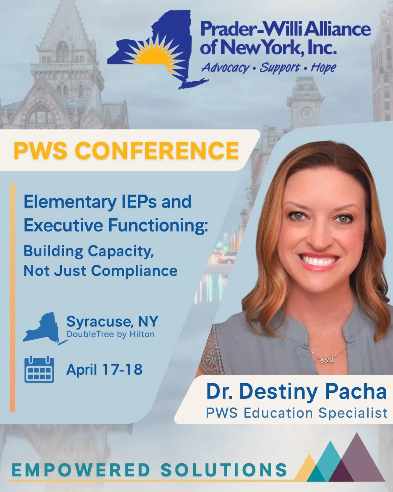 ✈️ PWANY

✨ Honored and excited to be presenting at the Prader-Willi Alliance of New York 2026 Conference alongside so many PWS pioneers and professionals I am lucky to also call friends 🧡

🎤 I will be speaking on:
Elementary IEPs and Executive Fun