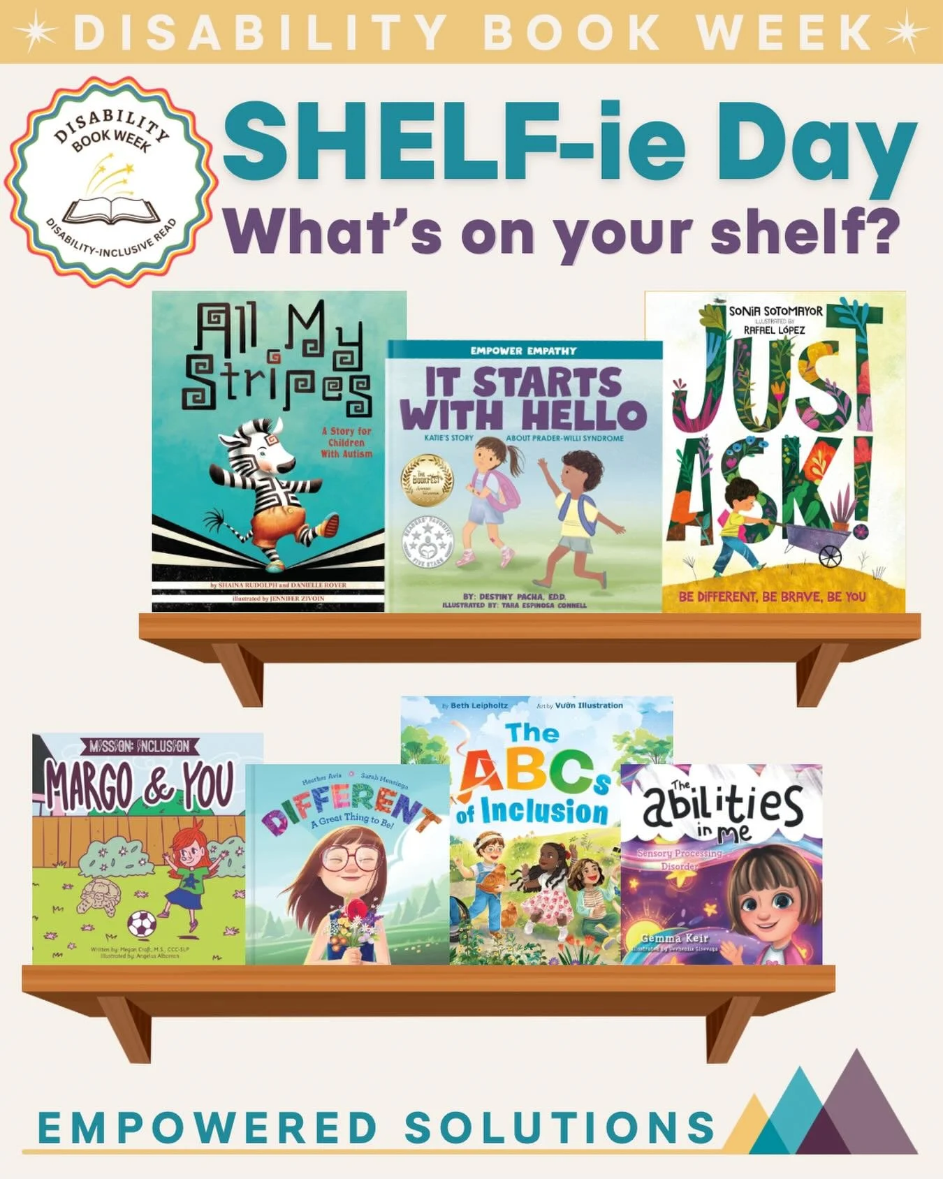 📚 It's SHELF-ie Day 📚

What&rsquo;s on your bookshelf? 👀

Books have the power to shape perspectives, spark conversations, and build more inclusive school communities. During Disability Book Week, we celebrate stories that reflect the beauty, stre