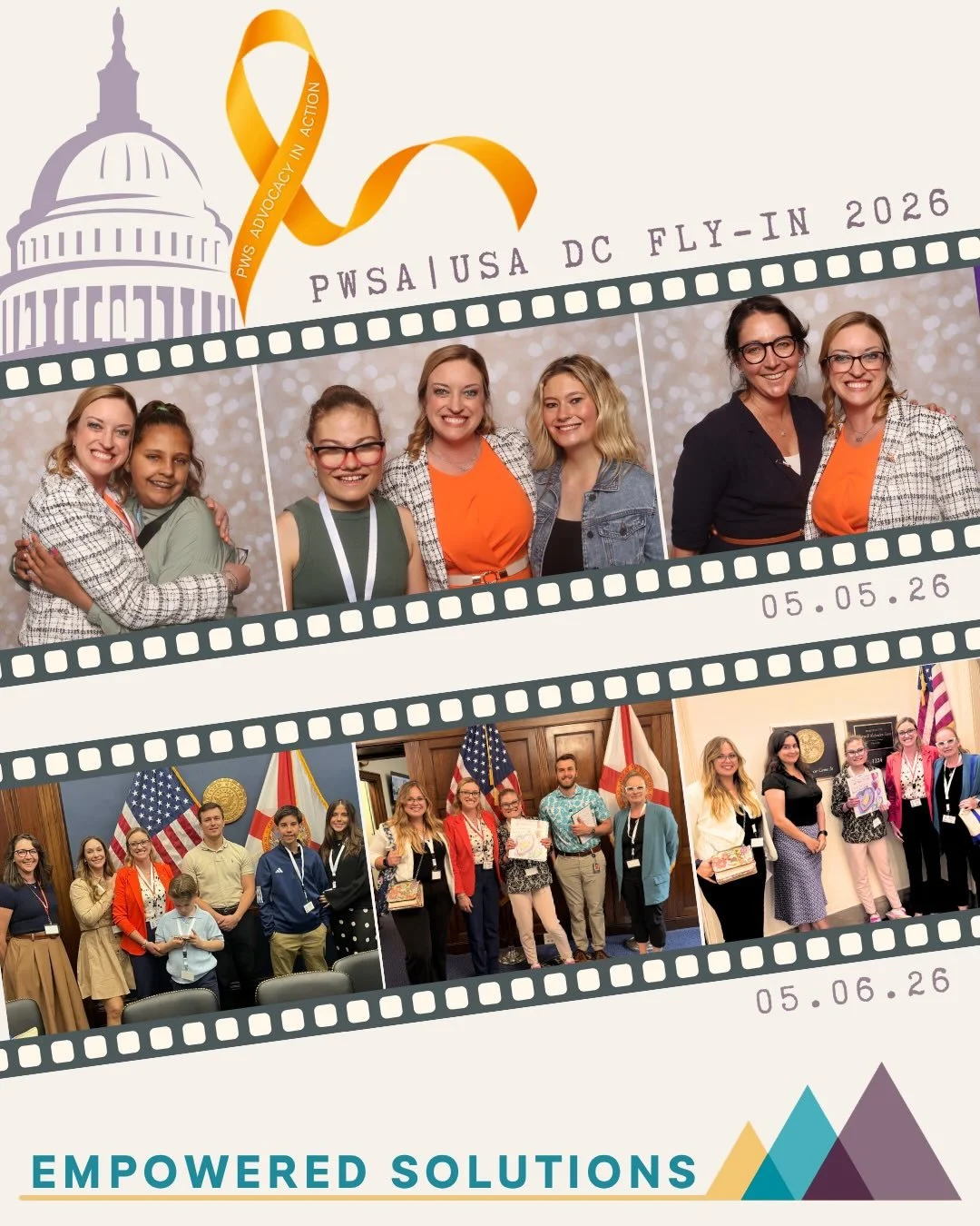 🇺🇸 Advocacy in Action on the Hill 

From celebrating hope🦋 and community at the PWSA|USA DC Fly-In to advocating on Capitol Hill 🏛 for families and individuals living with Prader-Willi syndrome (PWS)🧡

This week was a reminder that advocacy take