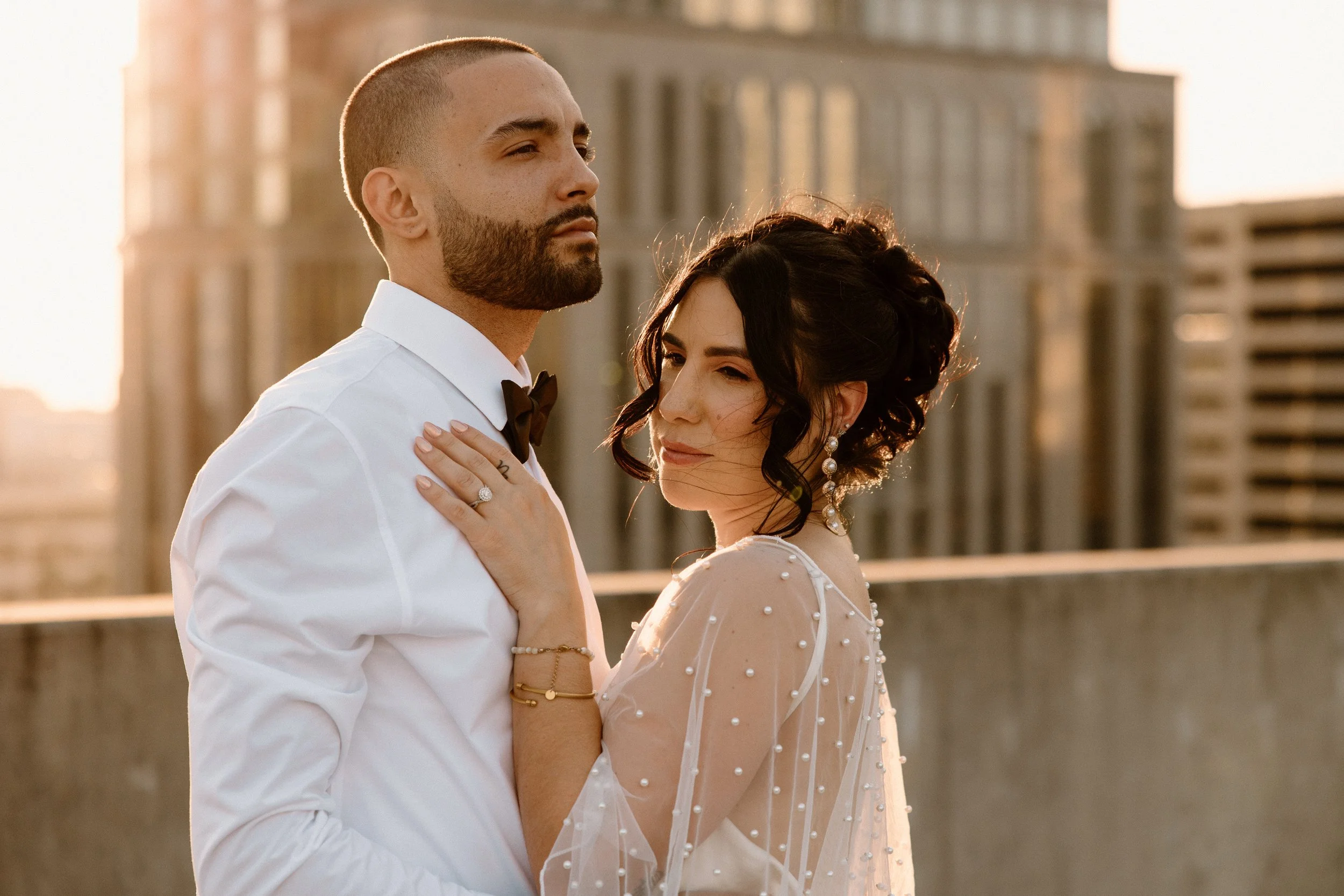 Luxury bridal hair and makeup for Tampa wedding couple by Atelier by The Spade Effect