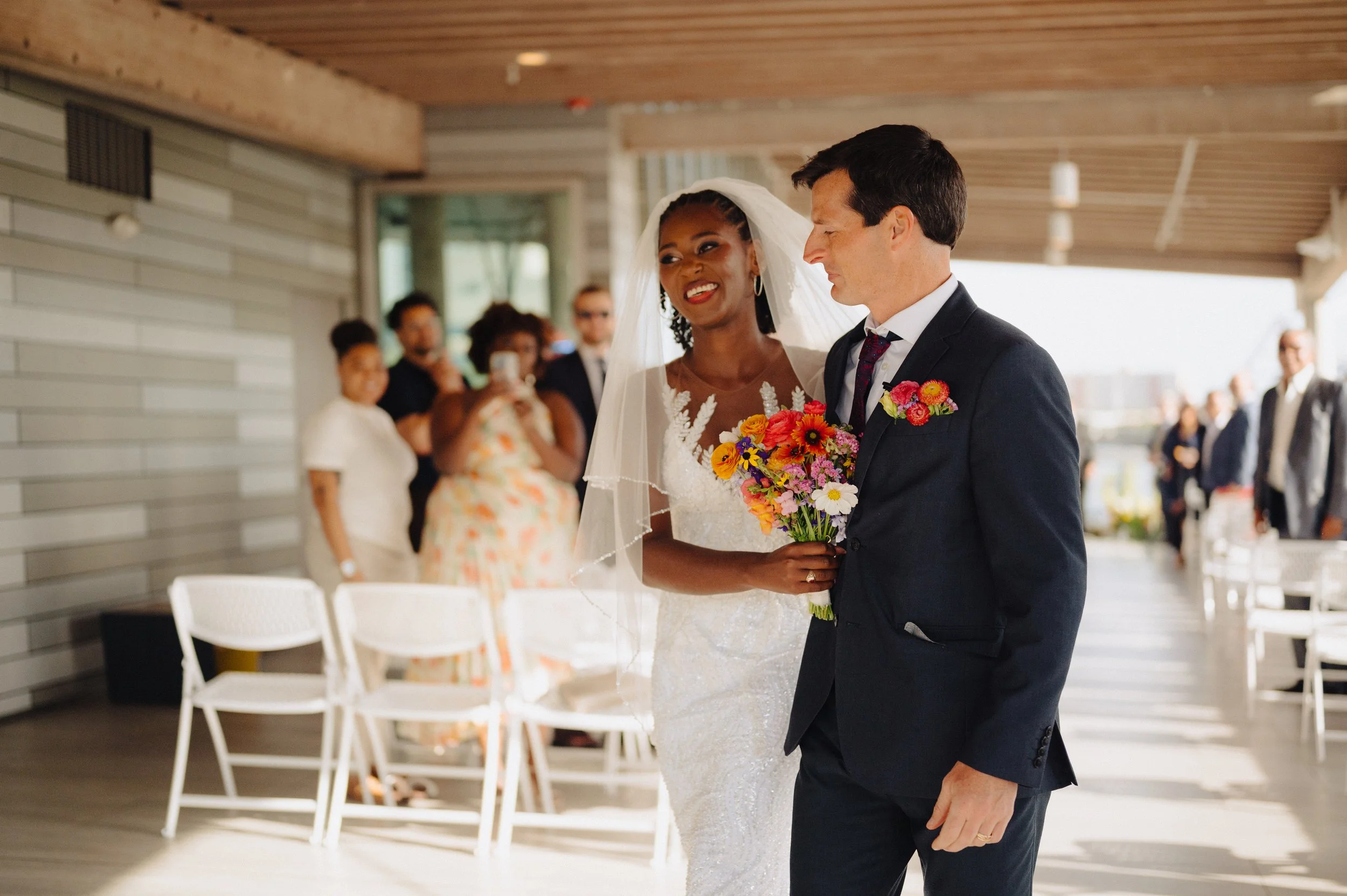 Luxury bridal portrait of brown bride at Tampa waterfront wedding by Atelier by The Spade Effect