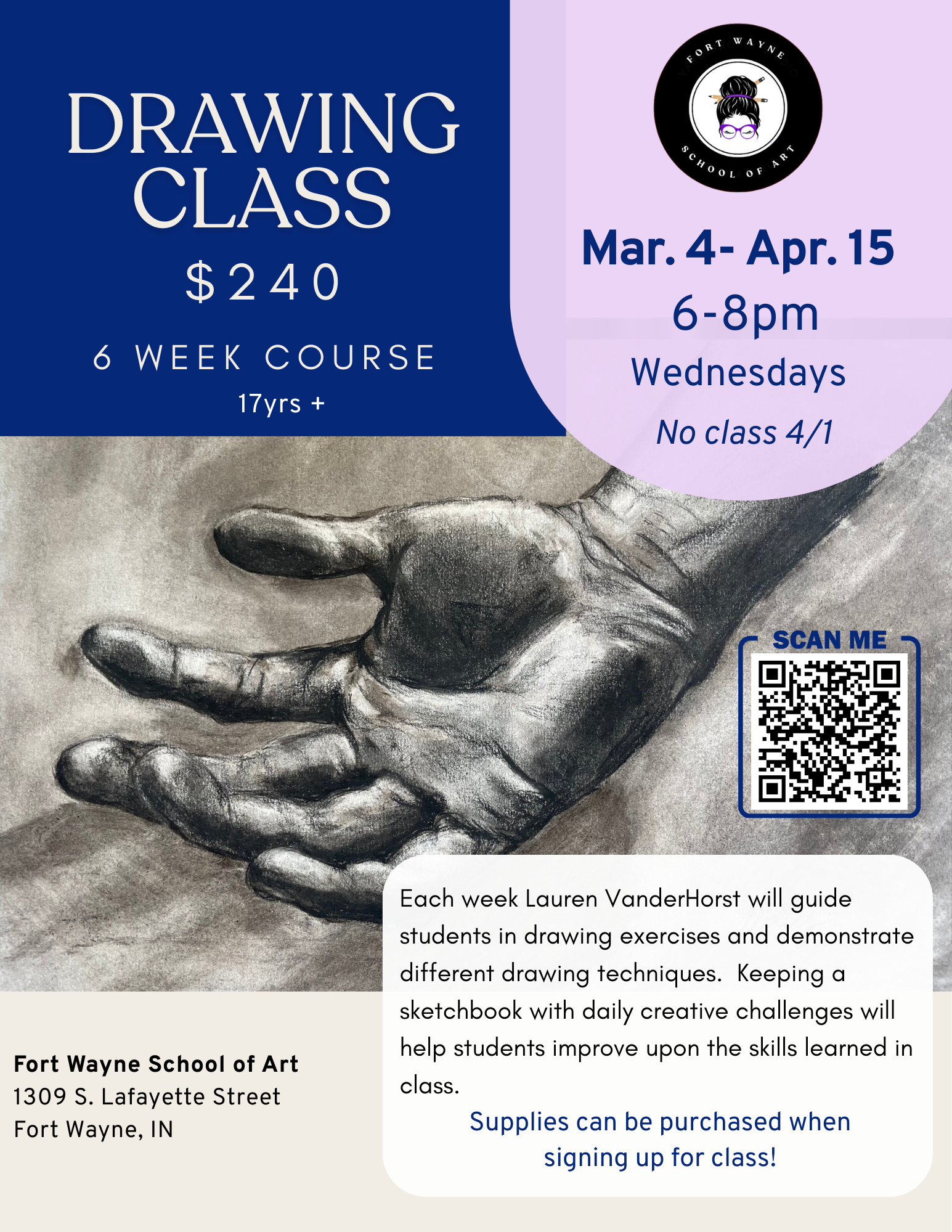 March Drawing Class for Adults Wednesdays