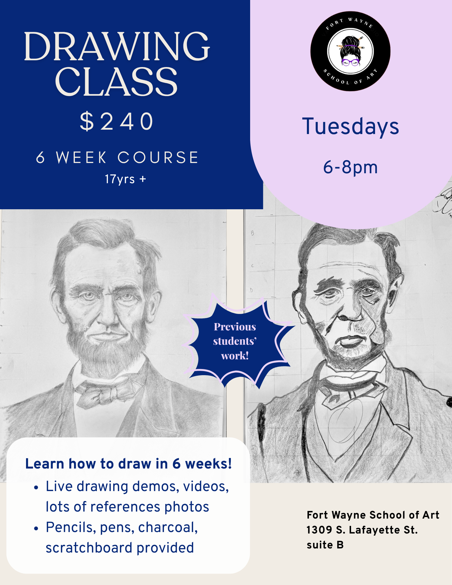 9/8-10/12  Drawing Class for Adults
