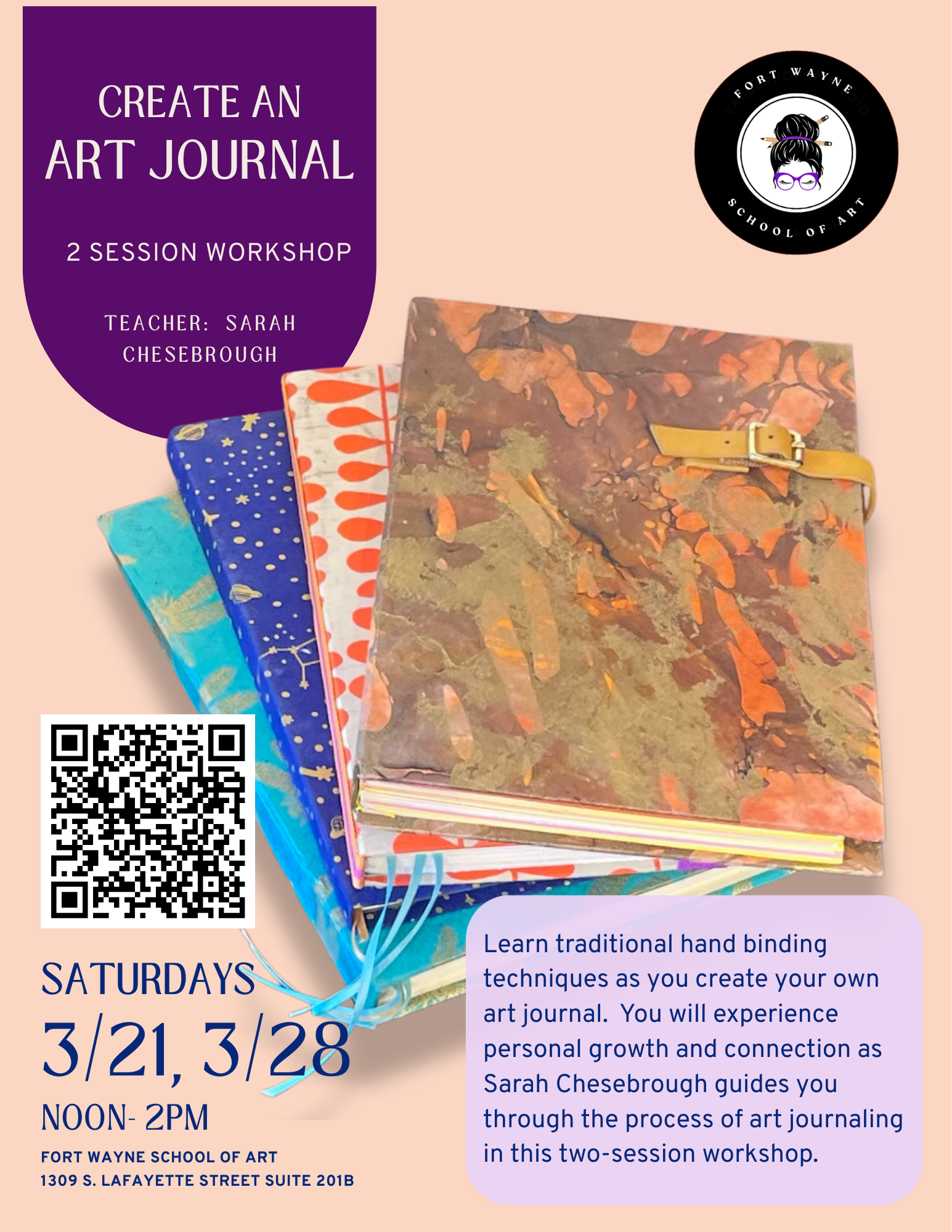 3/28, 4/4  Saturdays Art Journal Workshop