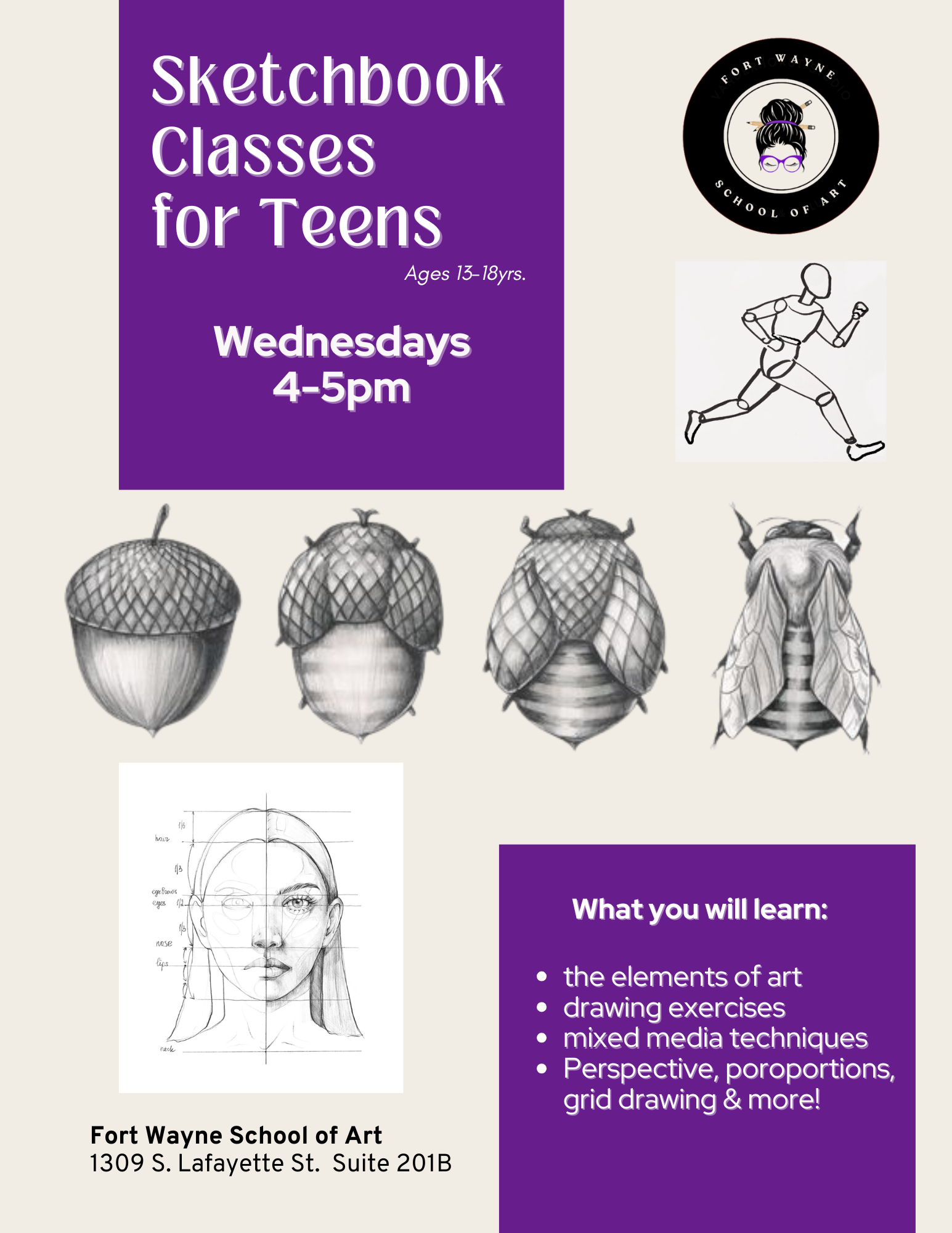 4/8-5/13 Wednesdays Sketchbook for Teens
