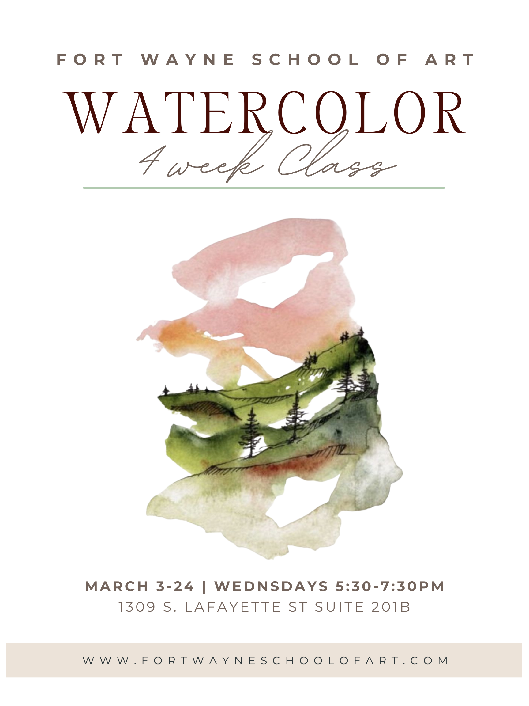 Watercolor Class Wednesdays Evenings March
