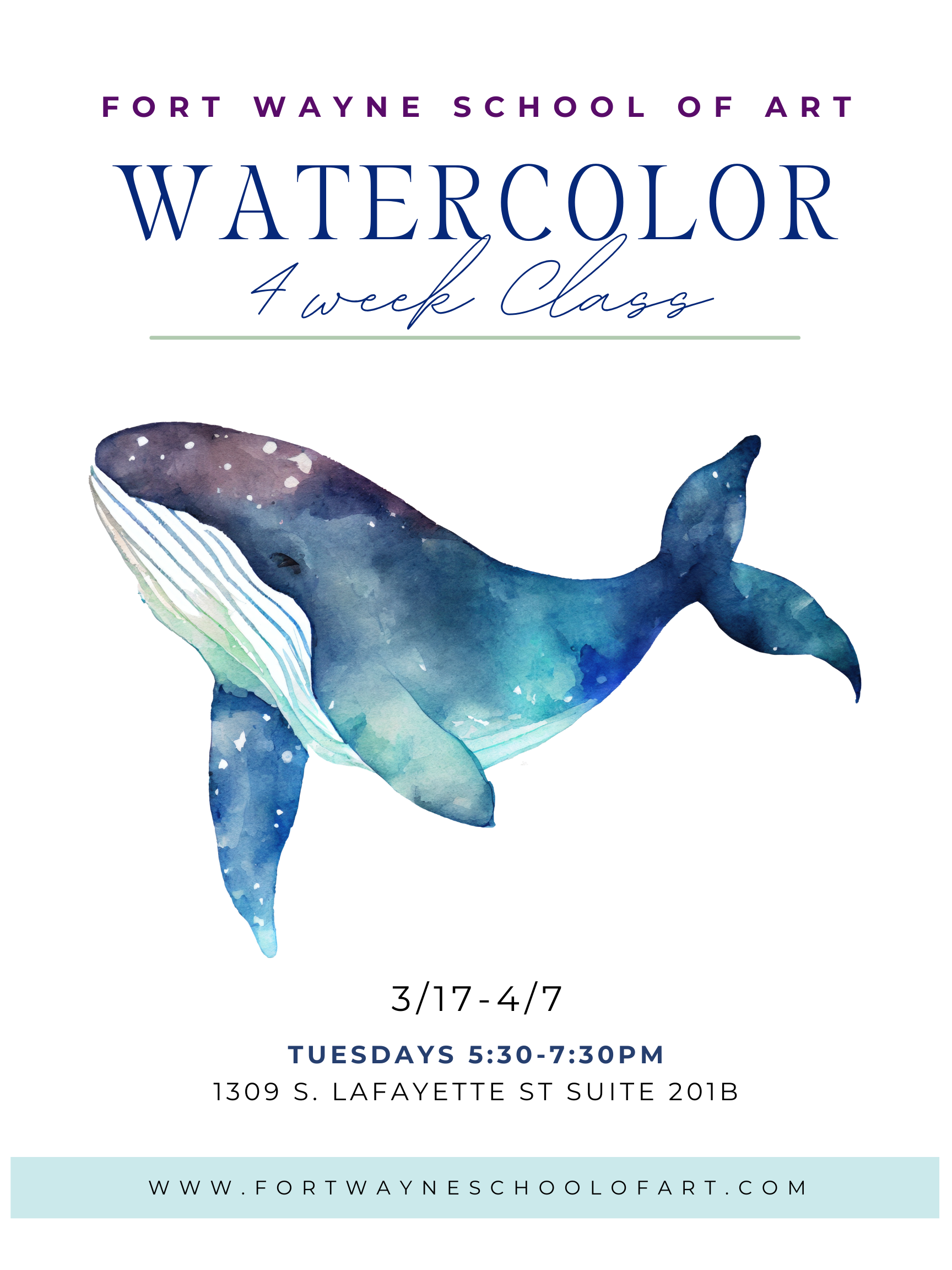 3/17-4/7 Tuesdays Watercolor Class