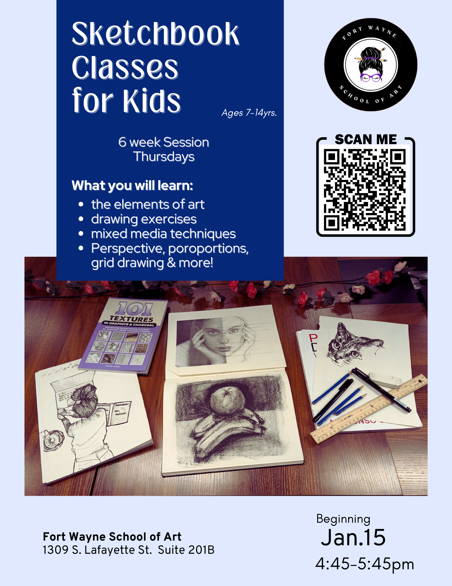 Sketchbook Classes for Kids 6 weeks