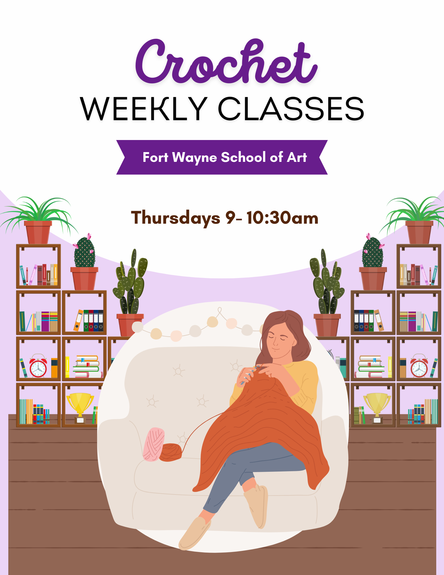 Thursdays 2/12- 3/5 Crochet 4 Class Session