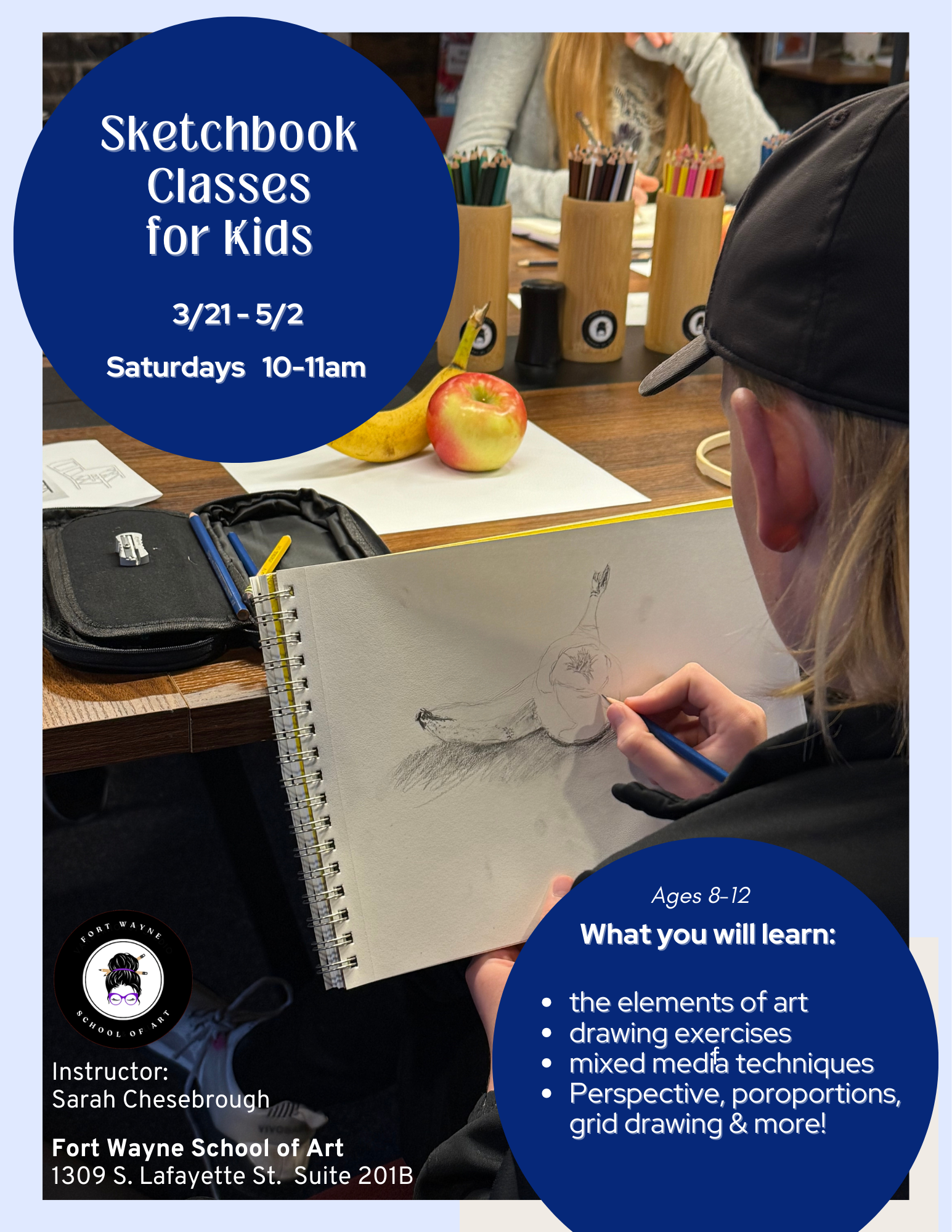 3/21- 5/2 Saturdays Sketchbook for Kids