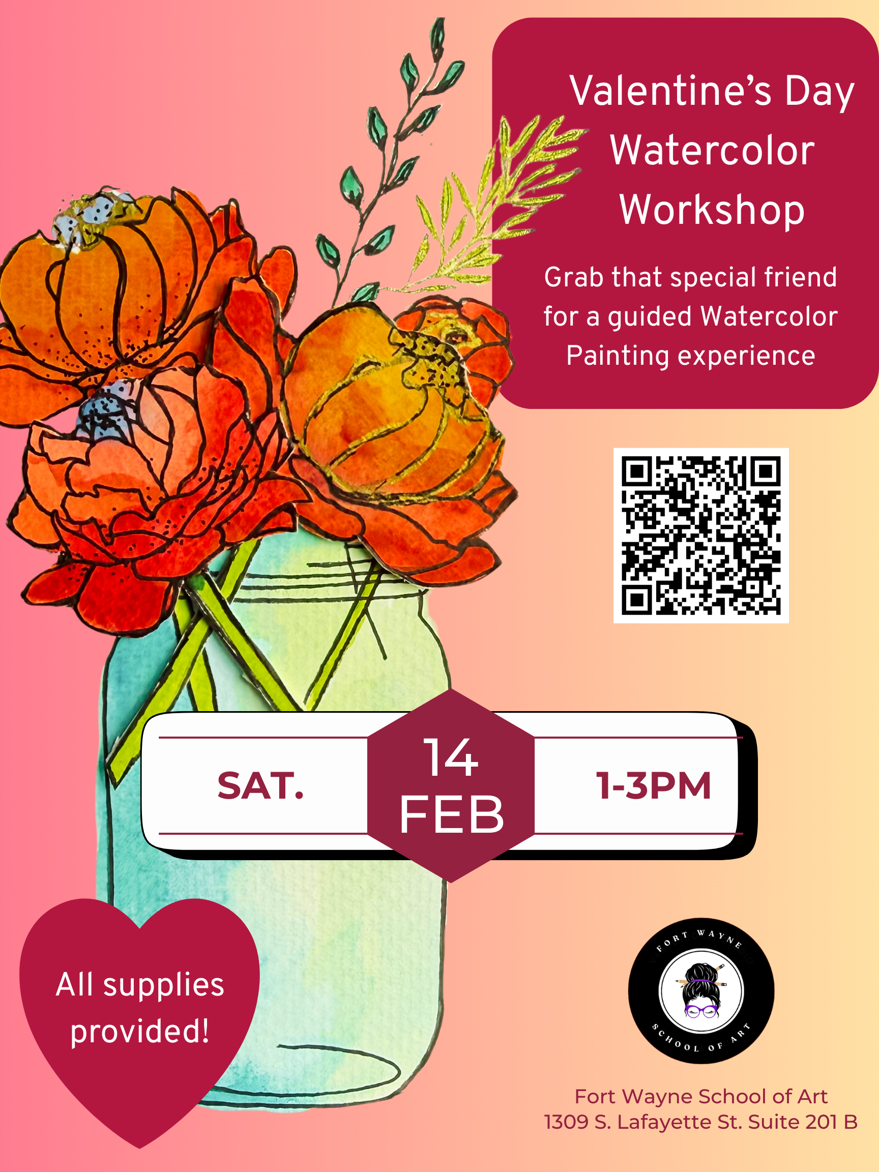 Valentine's Day Watercolor Workshop
