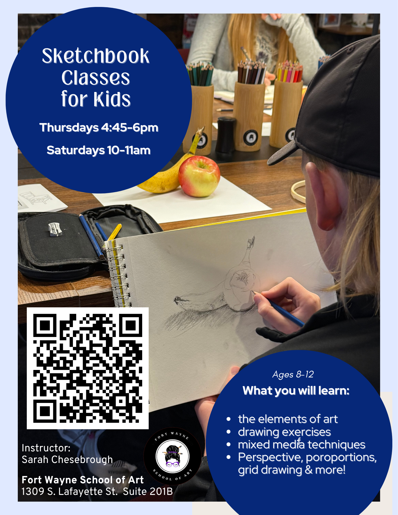 4/18-5/9 Saturdays Sketchbook for Kids