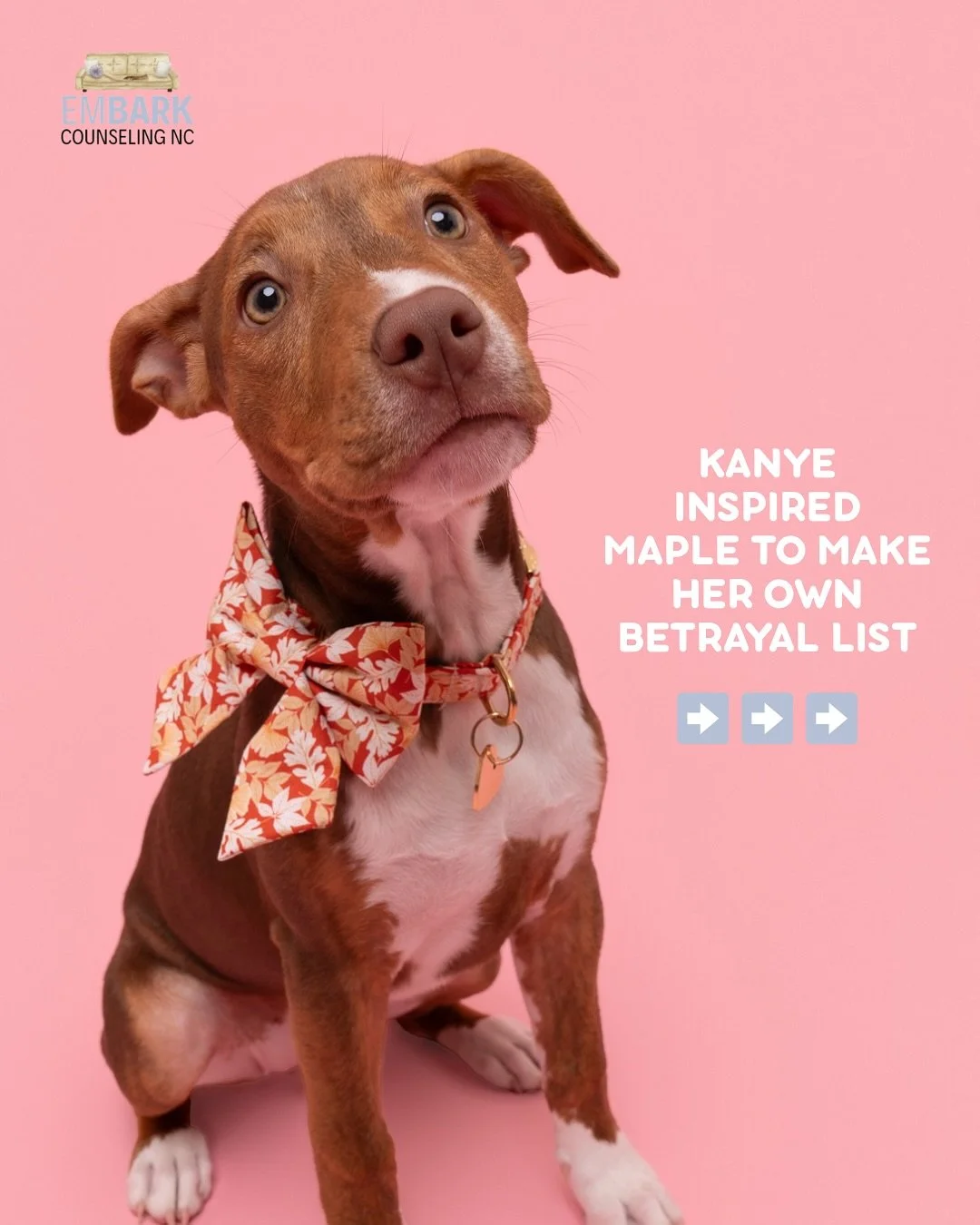 Kanye walked so Maple could bark 😘🐾

#therapydog #dogmemes #animalassistedtherapy #doghumor #therapyhumor #embarkcounseling #mentalhealthhumor #therapydogs #dogsofinstagram #nctherapy #wilmingtonnc