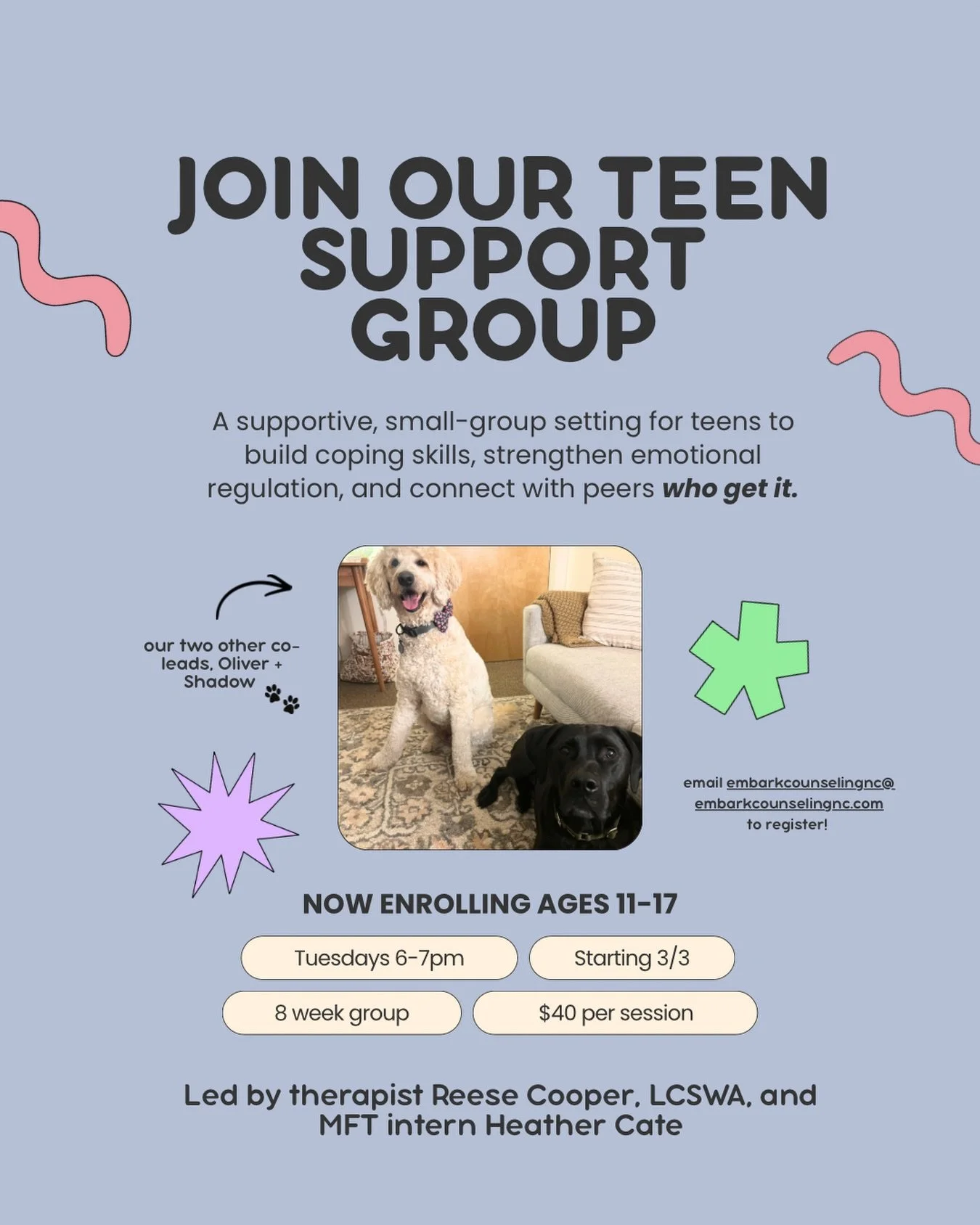 Teens deserve a space where they don&rsquo;t have to pretend they&rsquo;re fine. 💓

Our Teen Support Group (ages 11&ndash;17) is a small, supportive space to build coping skills, strengthen emotional regulation, and connect with peers who truly get 
