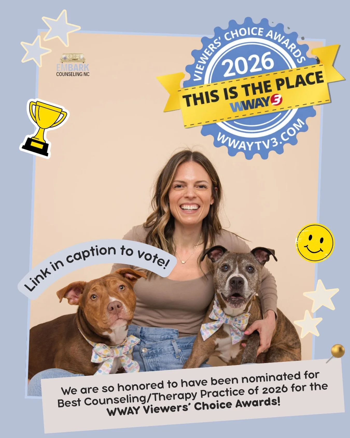 We are so honored to be nominated for Best Counseling/Therapy Practice of 2026 in the WWAY Viewers&rsquo; Choice Awards 🤍

This recognition means so much to us. Embark is what it is because of our incredibly dedicated, thoughtful, big-hearted team (