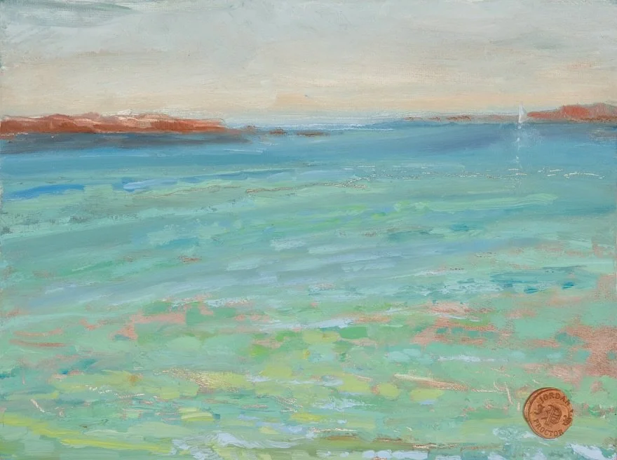 The colors of the sea and the sky and where they meet fascinate me. 
.
.
#watercolors #oilpaint #seascape #artist