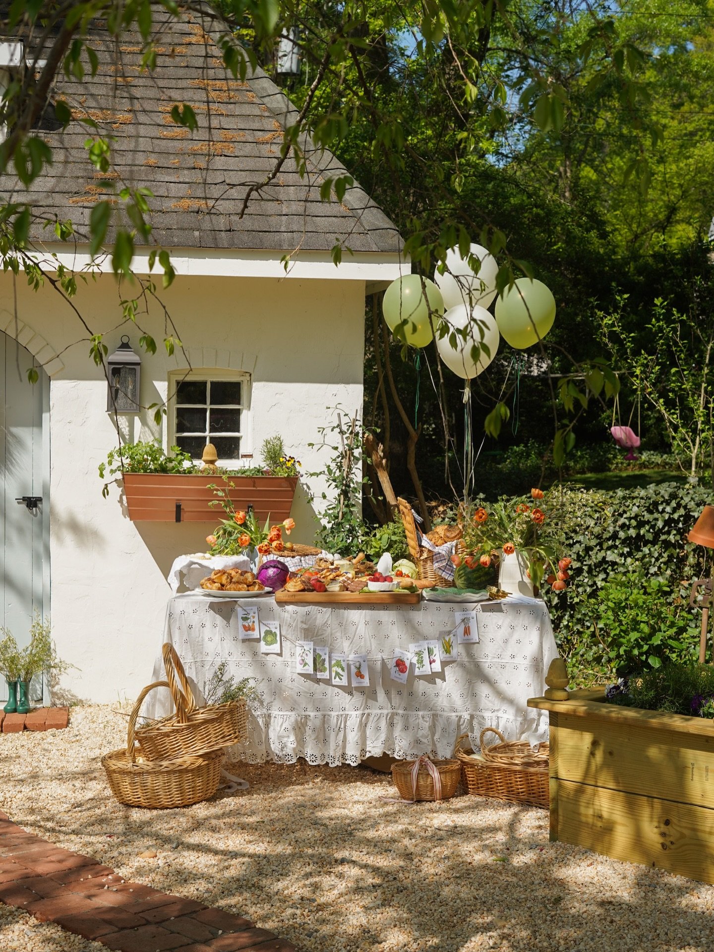 Stills from the sweetest baby shower that we threw for a friend in the garden last weekend ❤️🥹🫜🧚&zwj;♀️💐✨🧺🥕
