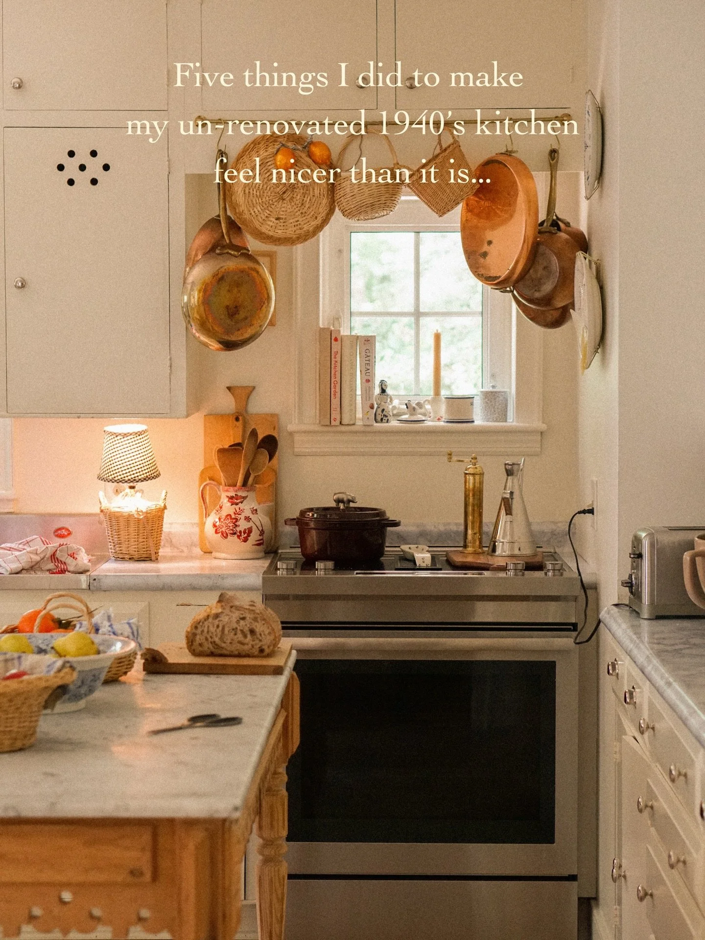 Our kitchen is old and a little crusty to be completely honest with you. But even though it doesn&rsquo;t have a dishwasher (😭🥲) it does have some really sweet original features! So until we can renovate I&rsquo;m going to keep playing into those s