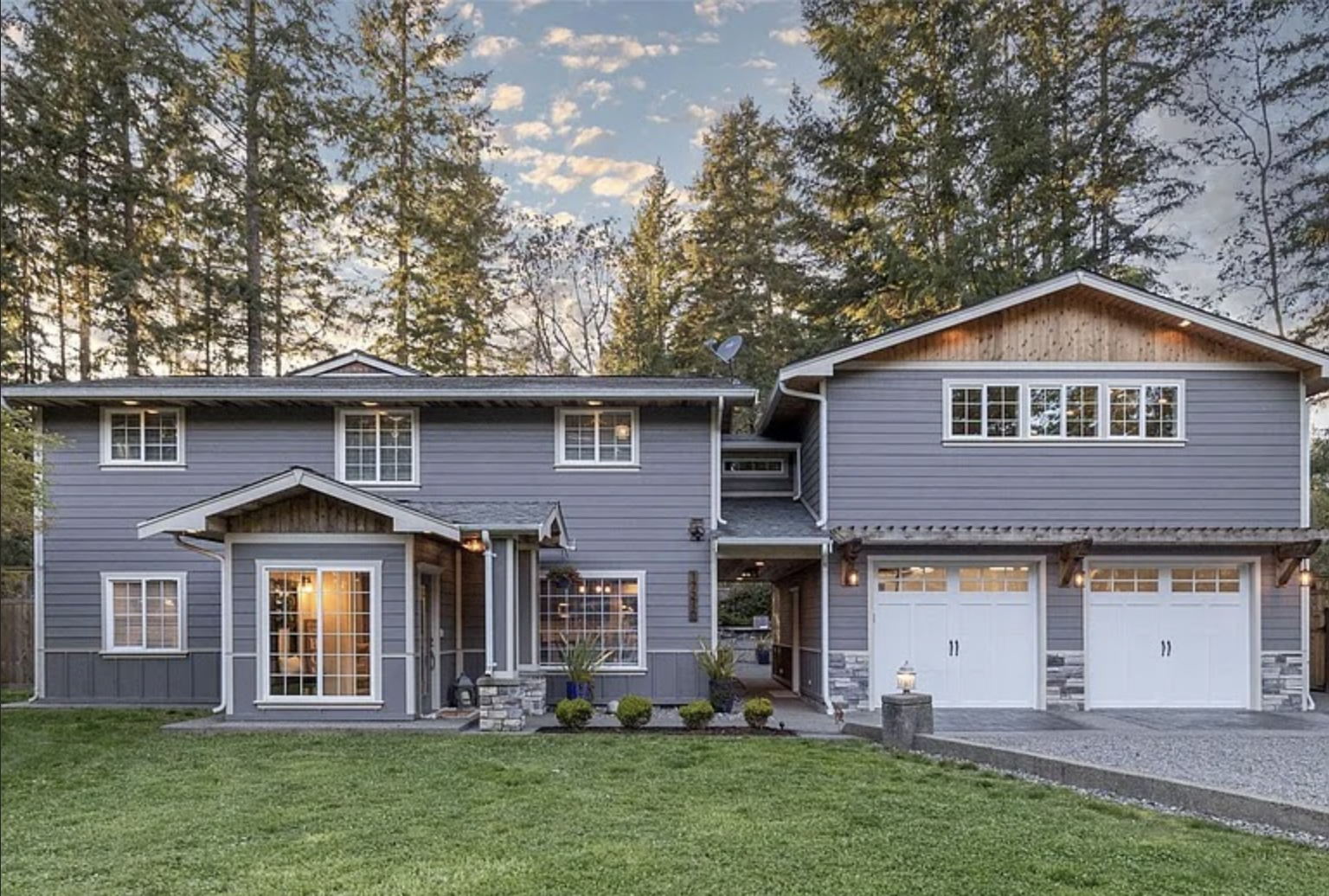 Custom-built home in Gig Harbor, WA with two-car garage and bonus room above.